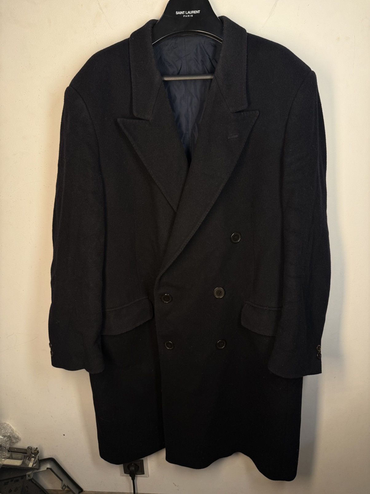 Yves Saint Laurent Wool YSL Coat Double Breasted Italy Soft Vintage Jacket 90s Size US L / EU 52-54 / 3 - 3 Thumbnail