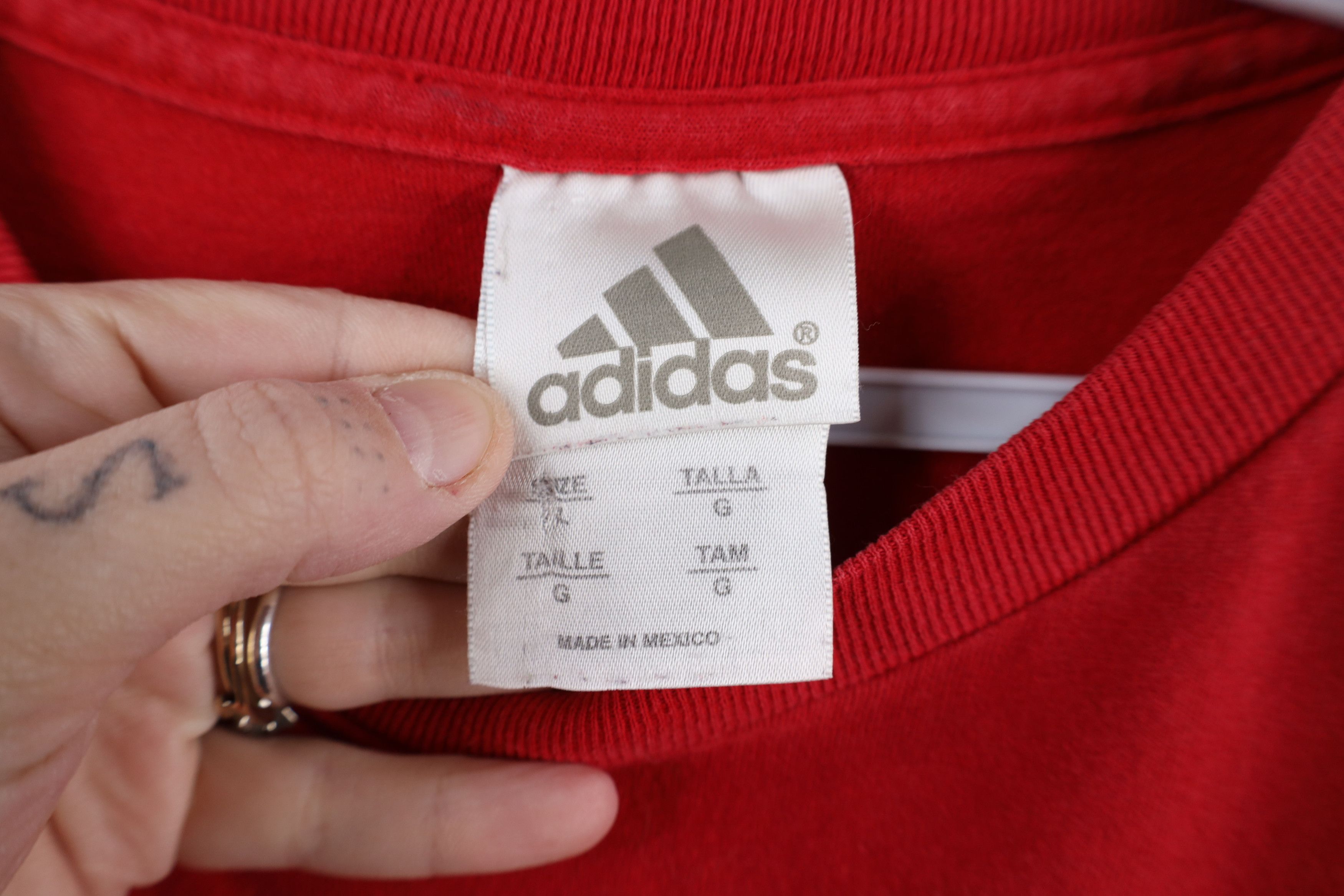 Adidas × Vintage Vintage Y2K 2003 Adidas Spell Out Short Sleeve T-Shirt Red Size US L / EU 52-54 / 3 - 11 Thumbnail