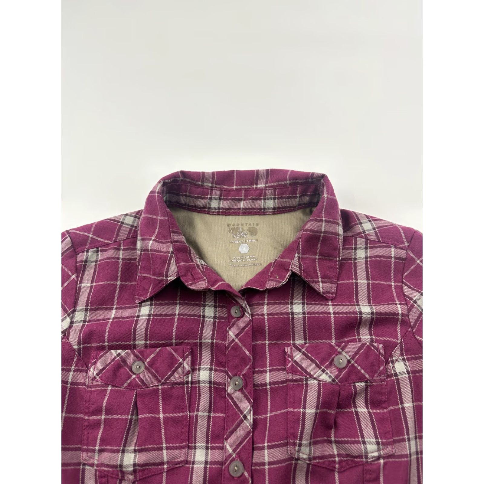 Mountain Hardwear Mountain Hardwear Shirt Womens 2 Purple Plaid Button-Down Outdoor Hiking Size XS / US 0-2 / IT 36-38 - 3 Thumbnail