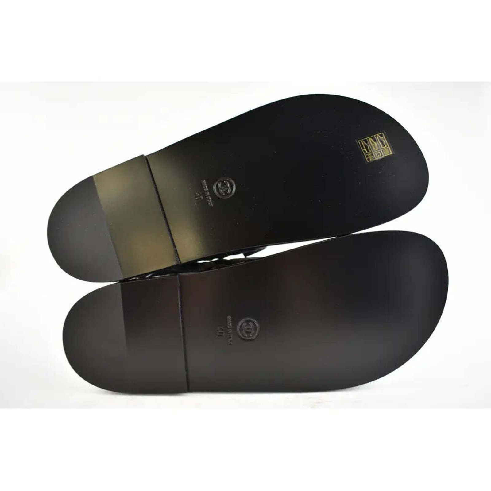Chanel Chanel 21A Black Denim Graffiti CC Logo Mule Slide Strap Size US 10 / IT 40 - 12 Thumbnail