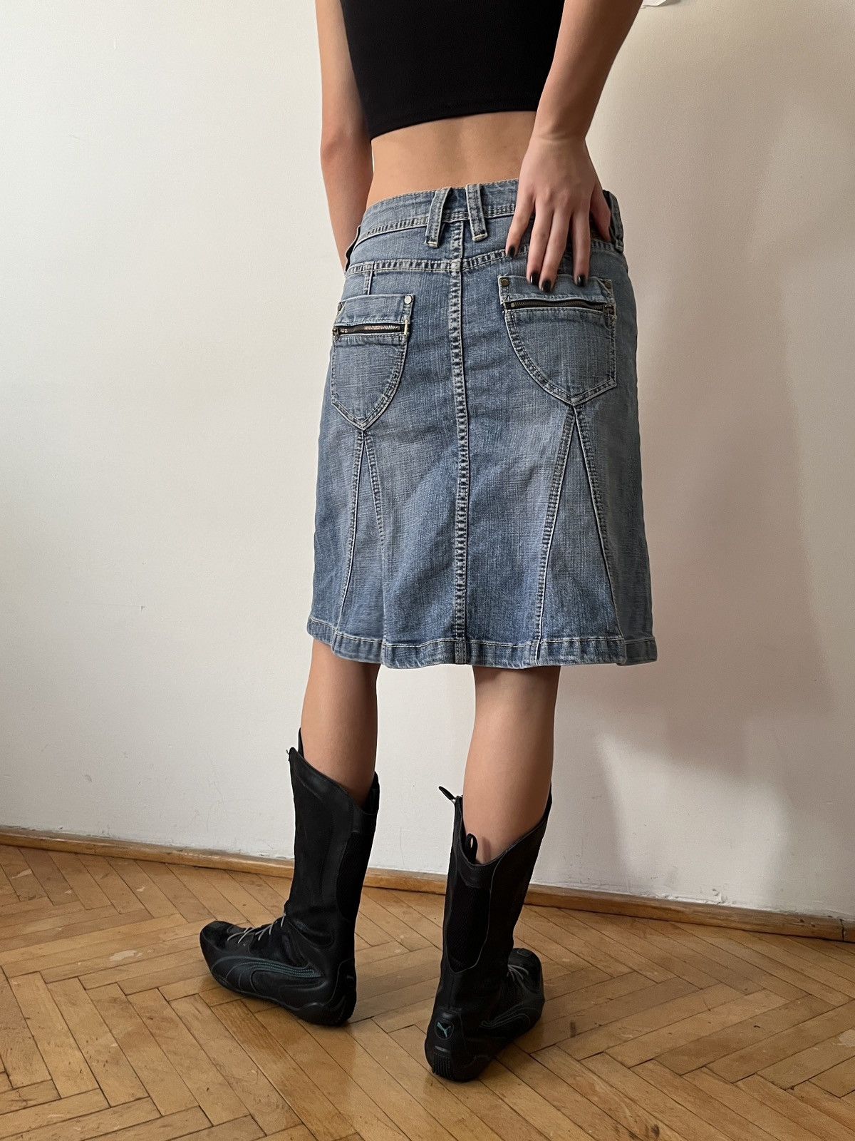 Vintage Vintage Denim y2k Mini Skirt Size 27" / US 4 / IT 40 - 3 Thumbnail