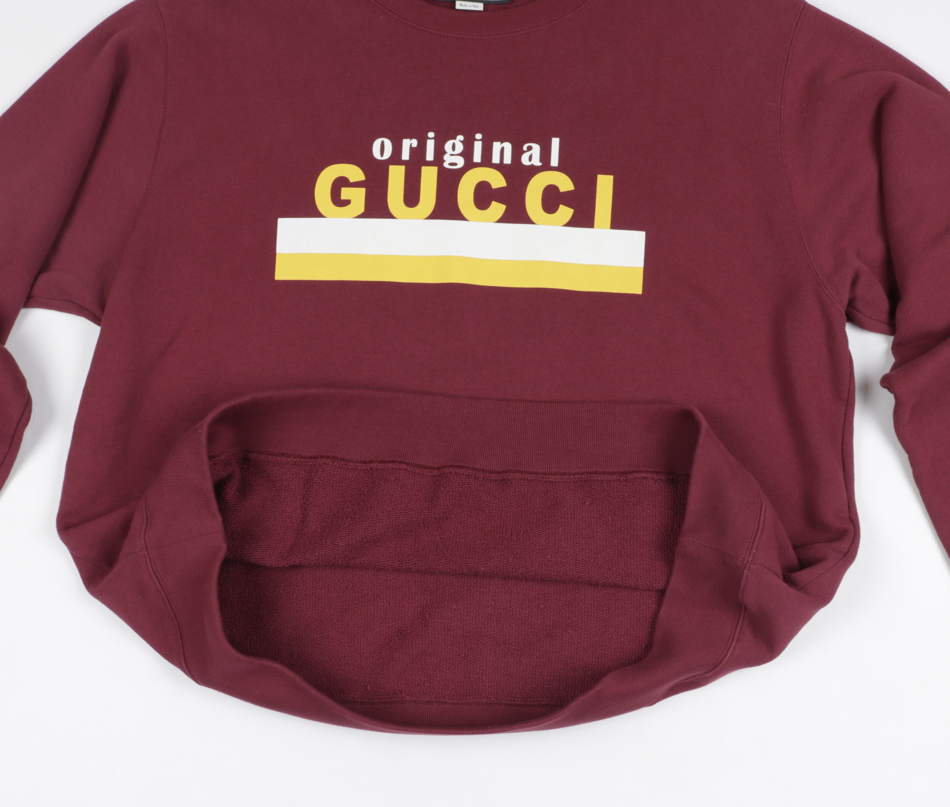 Gucci GUCCI Burgundy Cotton Sweatshir with Logo 'Original Gucci' Size US L / EU 52-54 / 3 - 12 Thumbnail