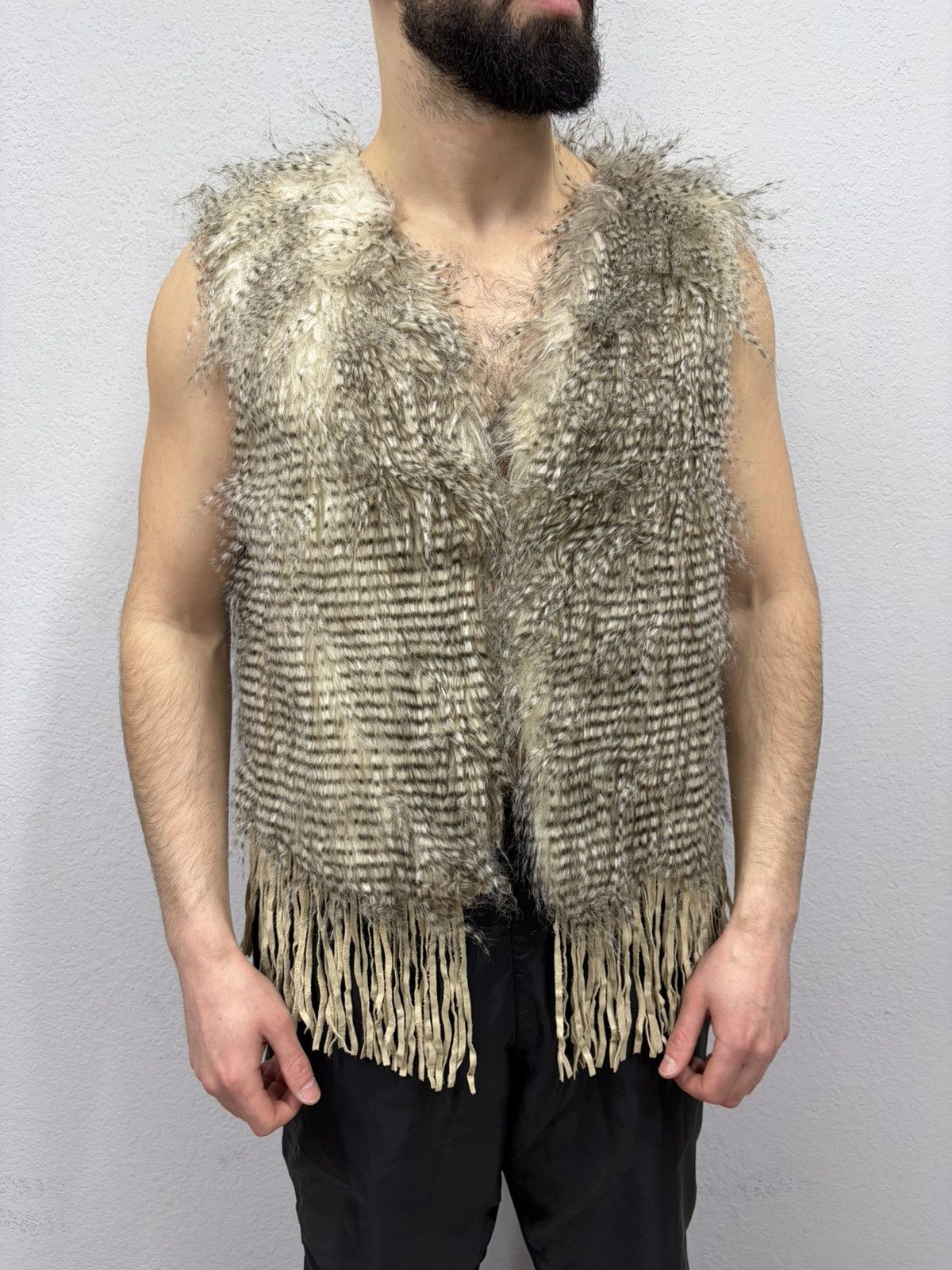 Le Grande Bleu (L.G.B.) Fur Vest with Fringe LGB Rick Owens Y2K Archive Aesthetic Size US M / EU 48-50 / 2 - 17 Thumbnail