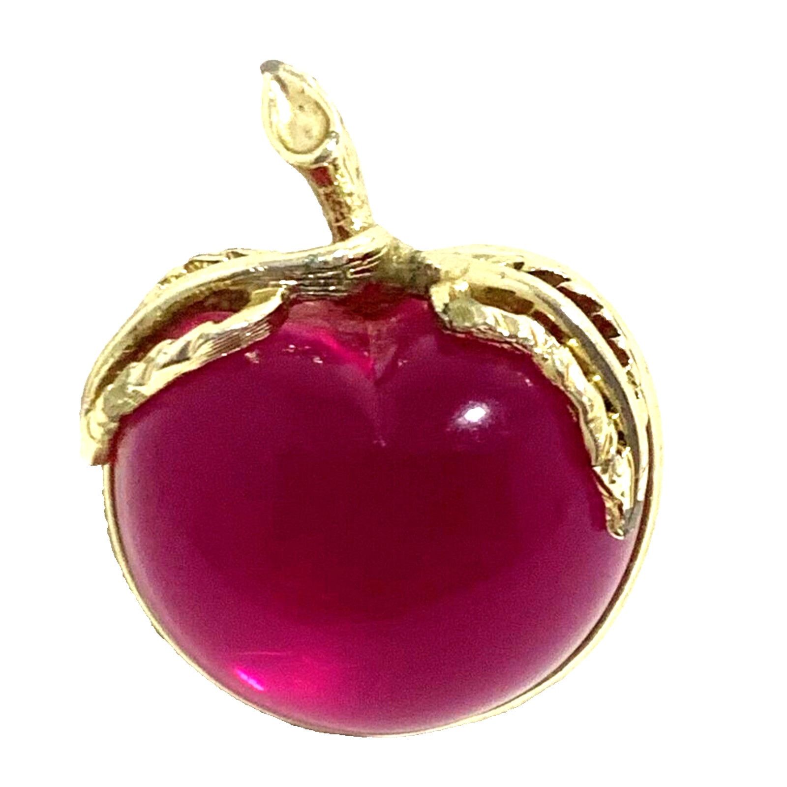 Other Sarah Convent Vtg Lucite Jelly Belly Apple Cherry Brooch Size ONE SIZE - 1 Thumbnail