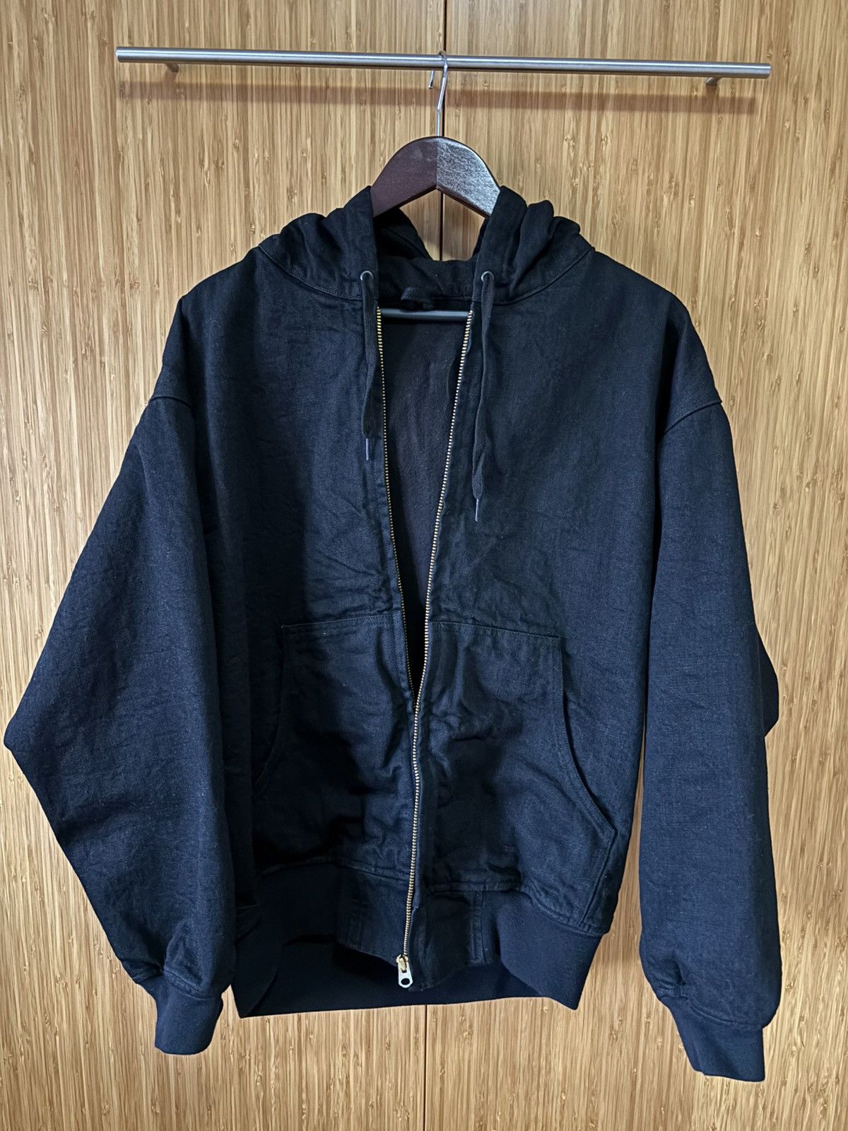 Comoli Comoli Denim Zip Parka in Black | Grailed