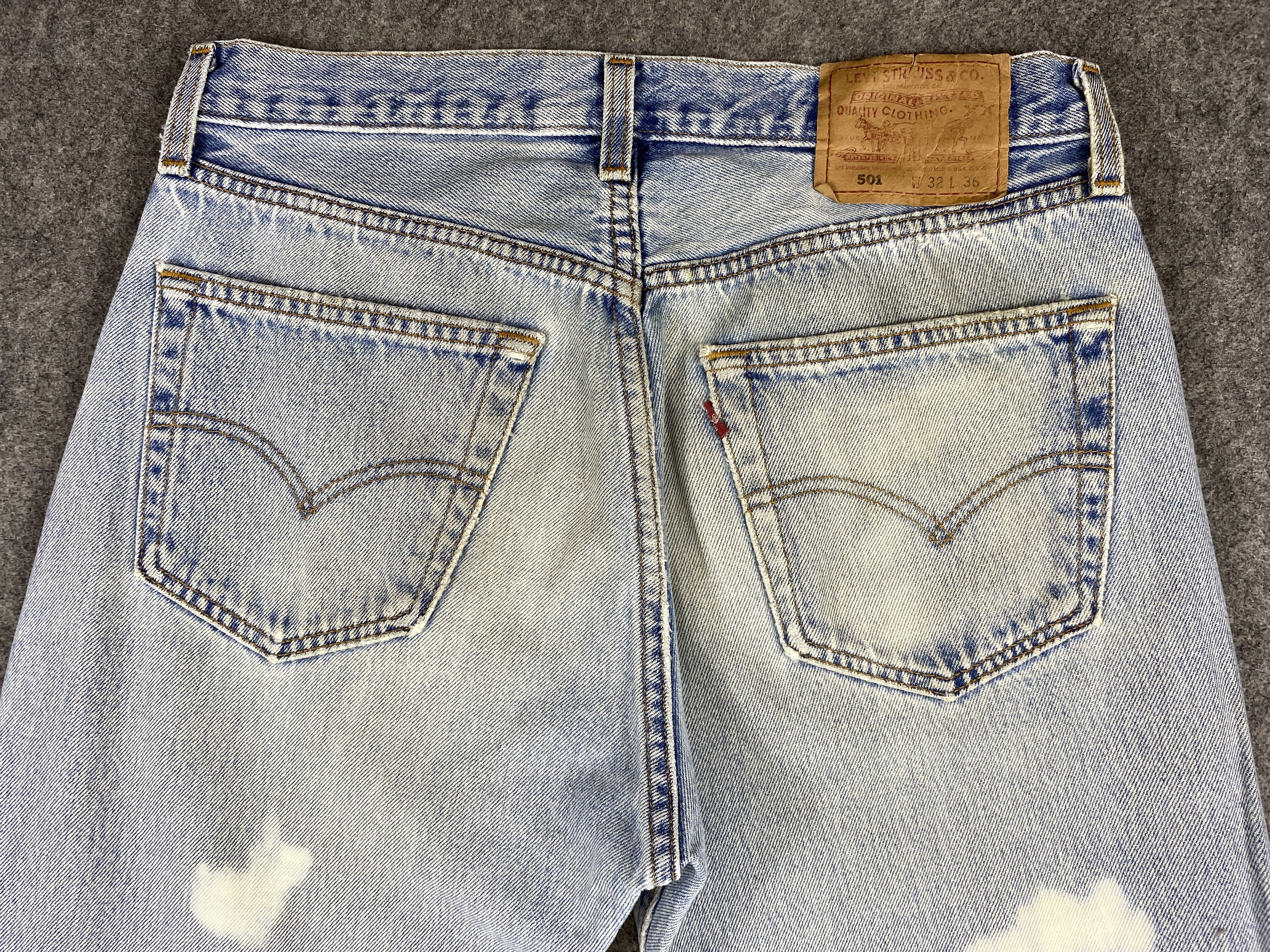 Levi's Ripped Light Wash Vintage Levi's 501 USA 30x35.5 -JN1665 Size US 30 / EU 46 - 4 Thumbnail