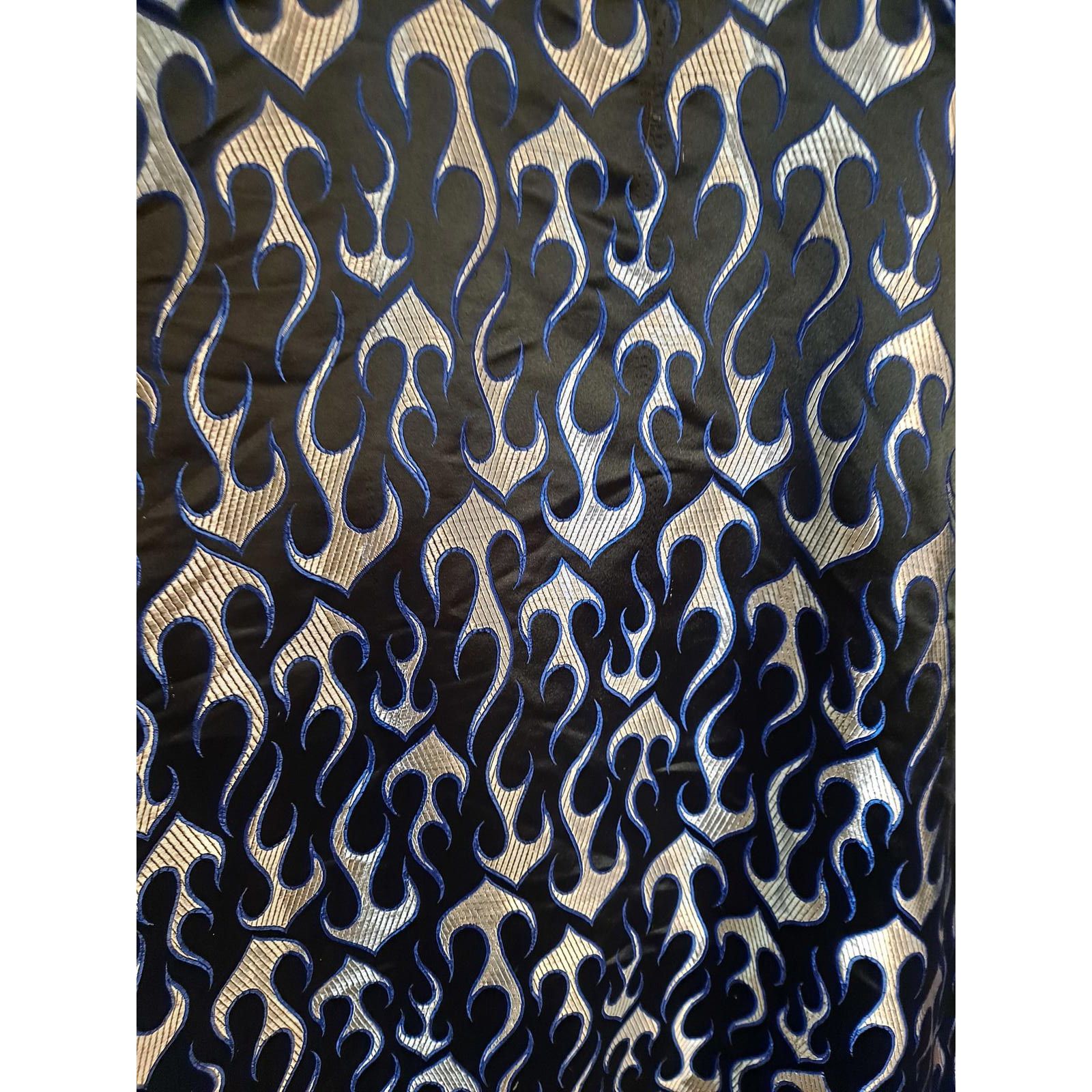 Other Vintage Street Culture Silver, Blue and Black Fire Button Up Size US XL / EU 56 / 4 - 6 Thumbnail