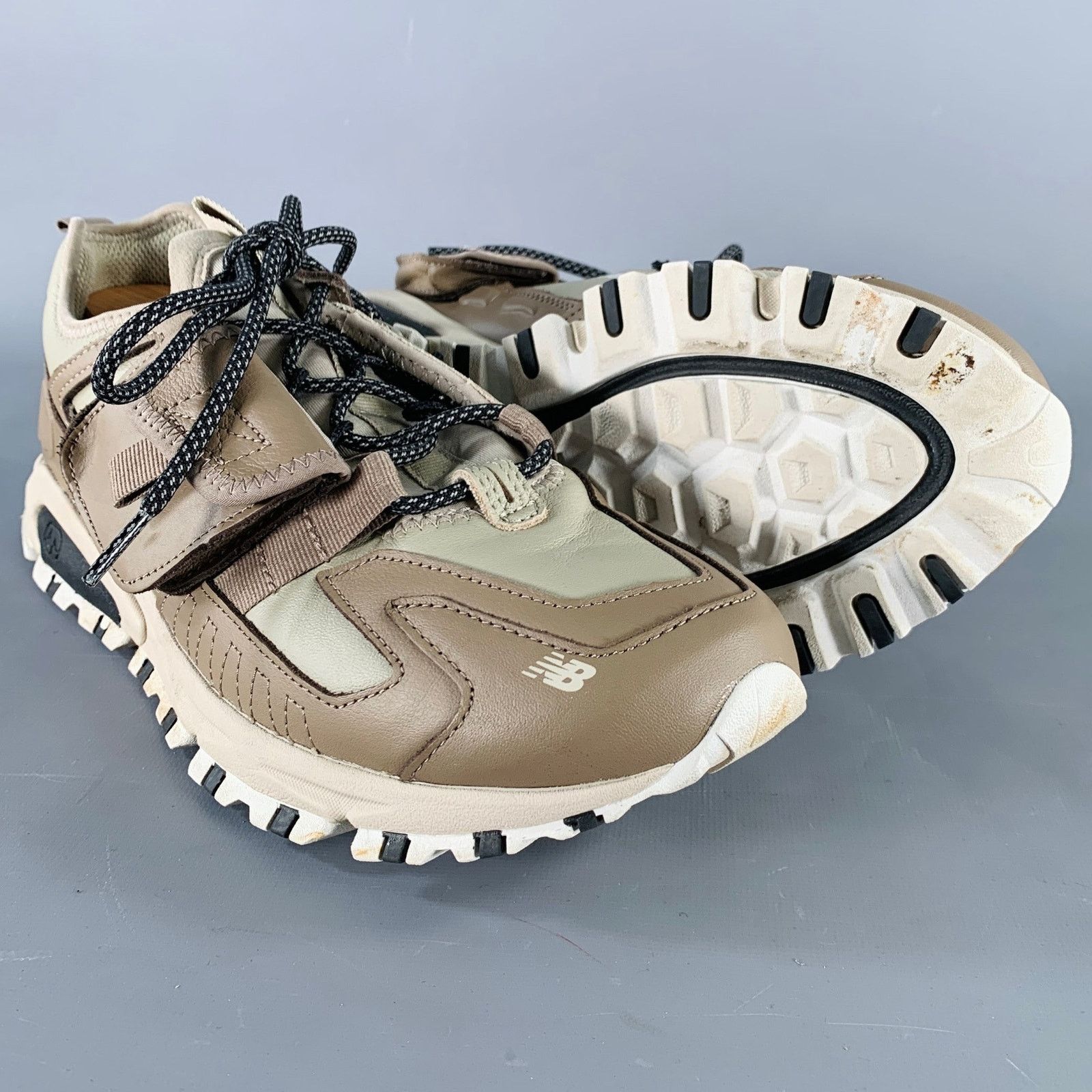 New Balance 10.5 X-RACER Grey Tan Color Block Leather Lace Up Sneakers Size US 10.5 / EU 43-44 - 5 Thumbnail