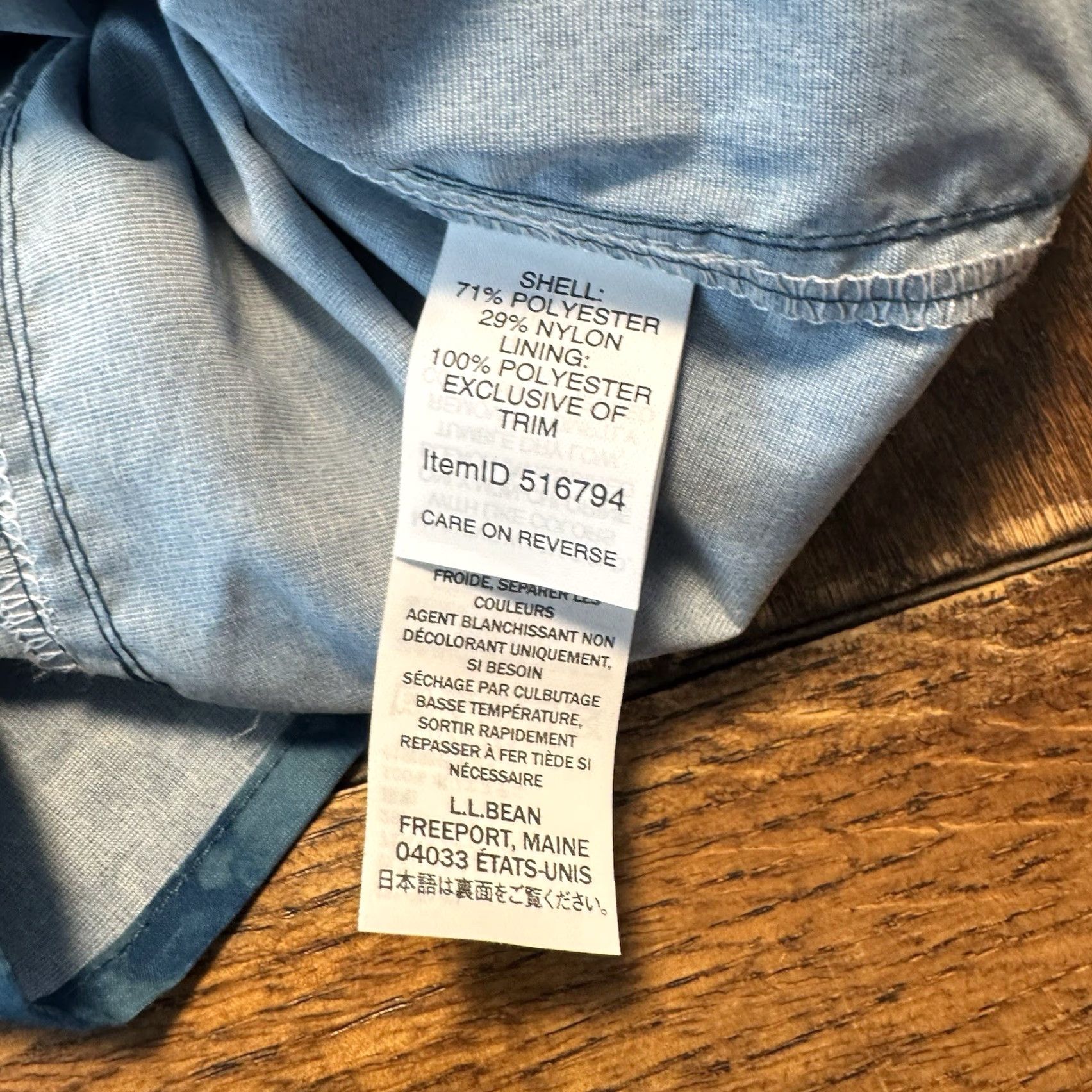 Vintage LL Bean Womens XS Tropicwear Short Sleeve Blue Ocean Dye Button Down Shirt New Size XS / US 0-2 / IT 36-38 - 8 Thumbnail