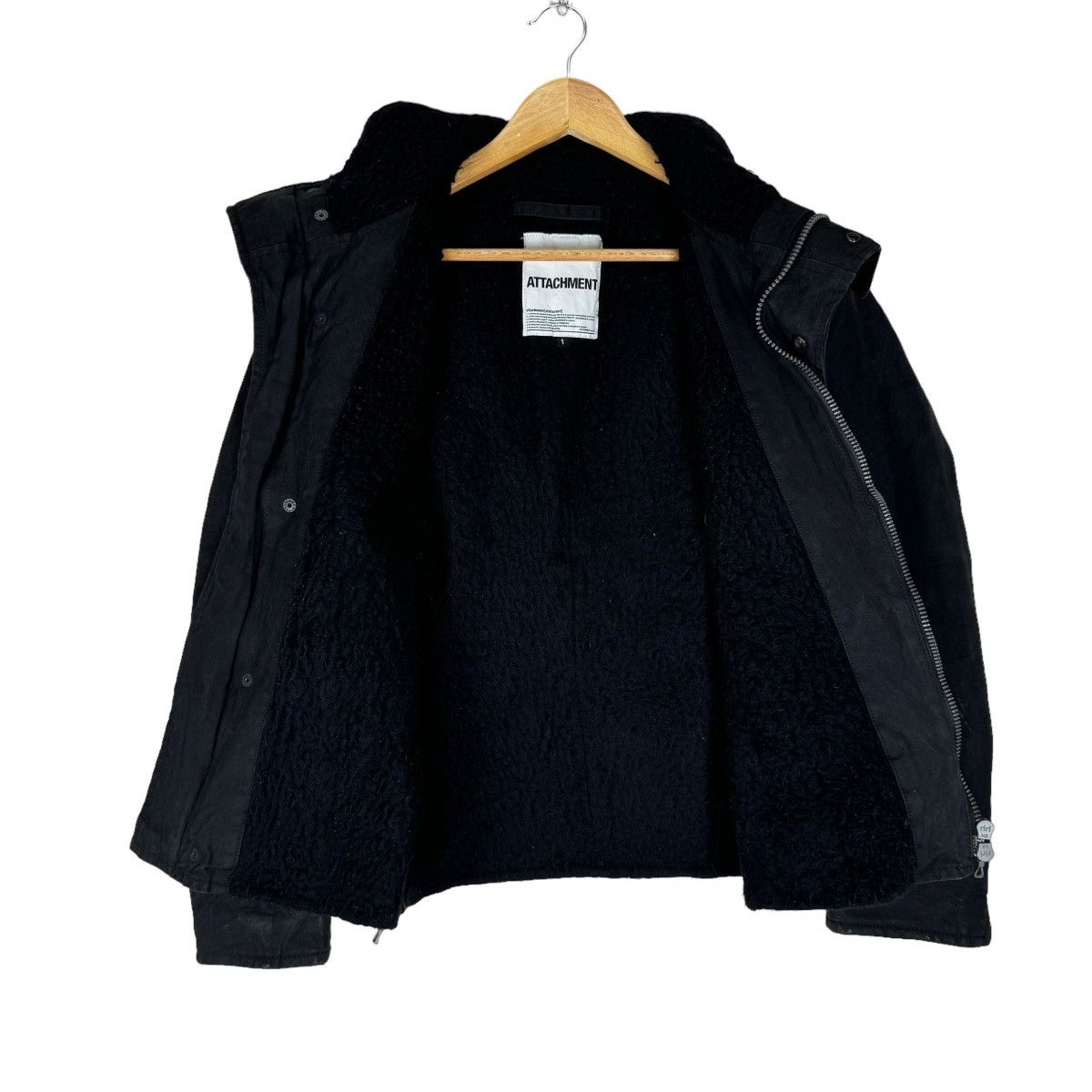 Kazuyuki Kumagai Attachment 🔥ATTACHMENT BLACK WAX BIKERS ZIPPER JACKET Size US S / EU 44-46 / 1 - 12 Thumbnail
