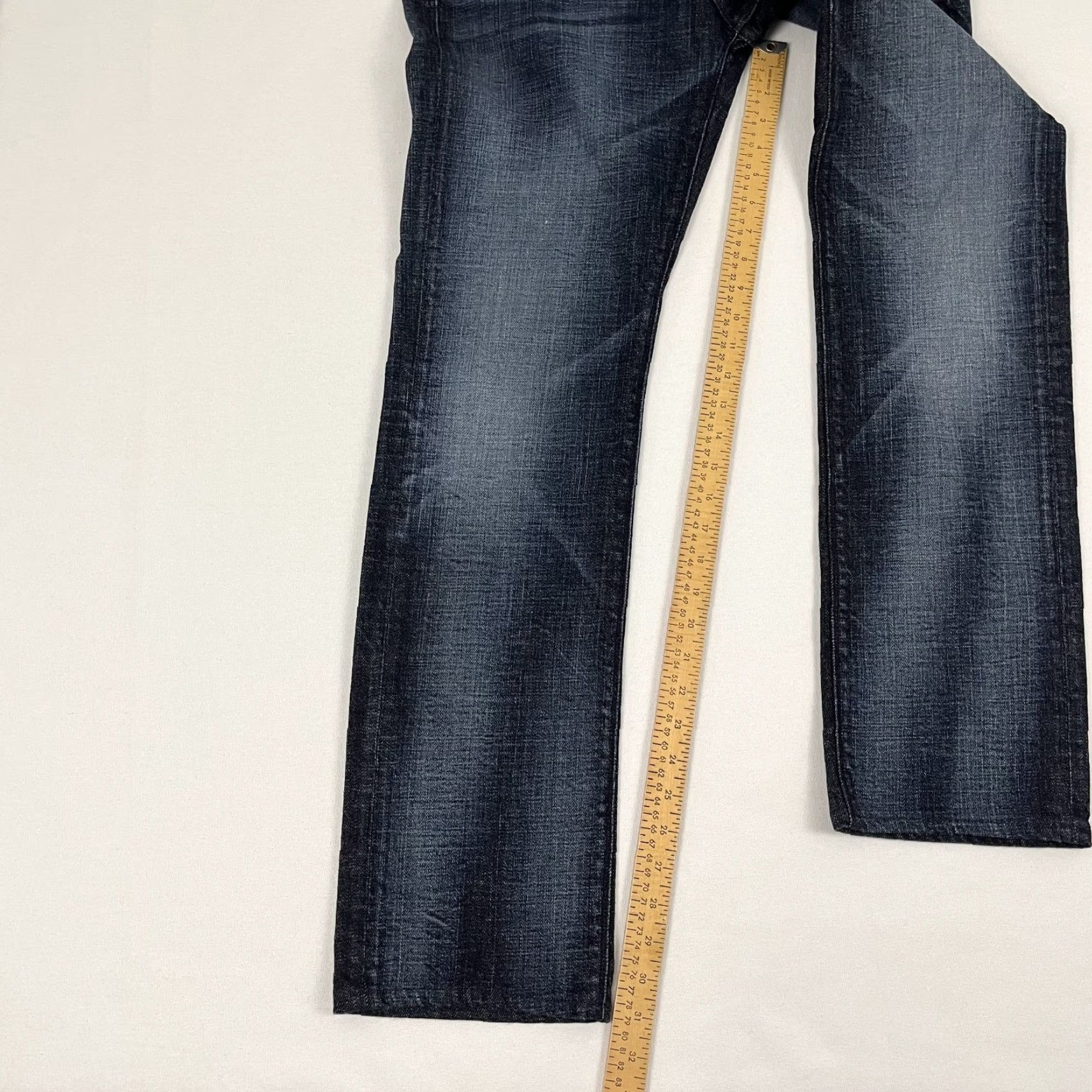 Hudson VINTAGE Hudson Jeans Mens 34 x 31 Straight Washed Dark Blue Denim Button Fly Grunge Punk Size US 34 / EU 50 - 6 Thumbnail