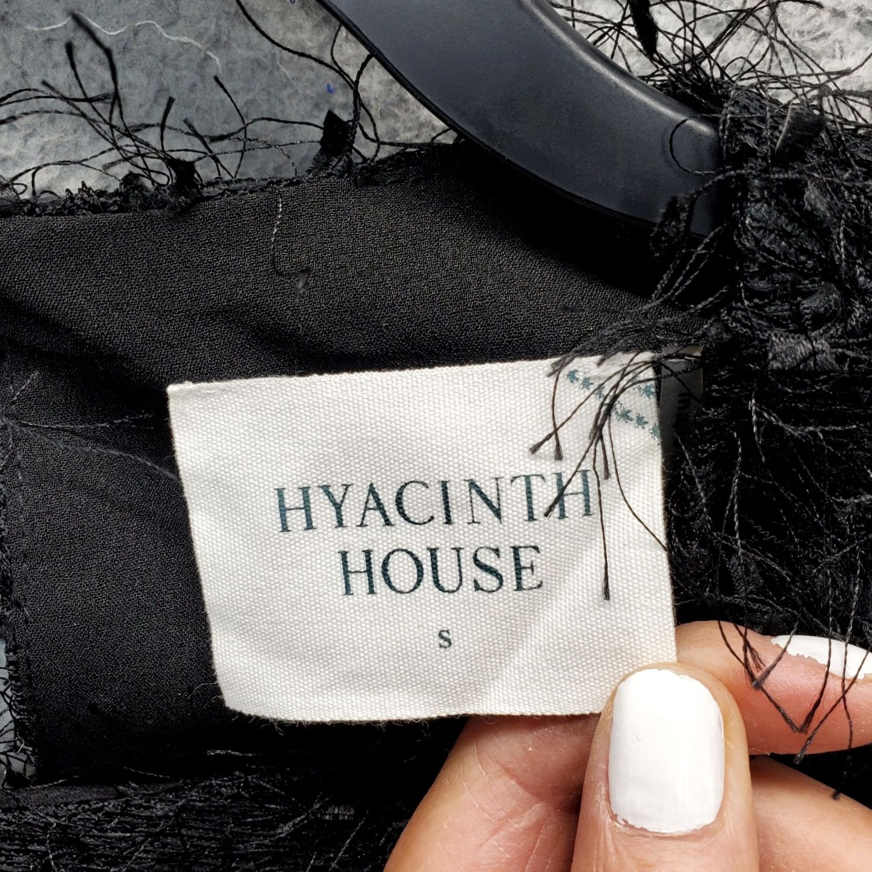 Vintage Hyacinth House Top Womens Small Black Fringe Eyelash Knit Short Sleeve Shirt Size S / US 4 / IT 40 - 5 Thumbnail