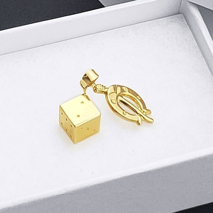 Other Dice, Horseshoe & Italian Horn Solid 14k Yellow Gold Pendant Size ONE SIZE - 1 Thumbnail