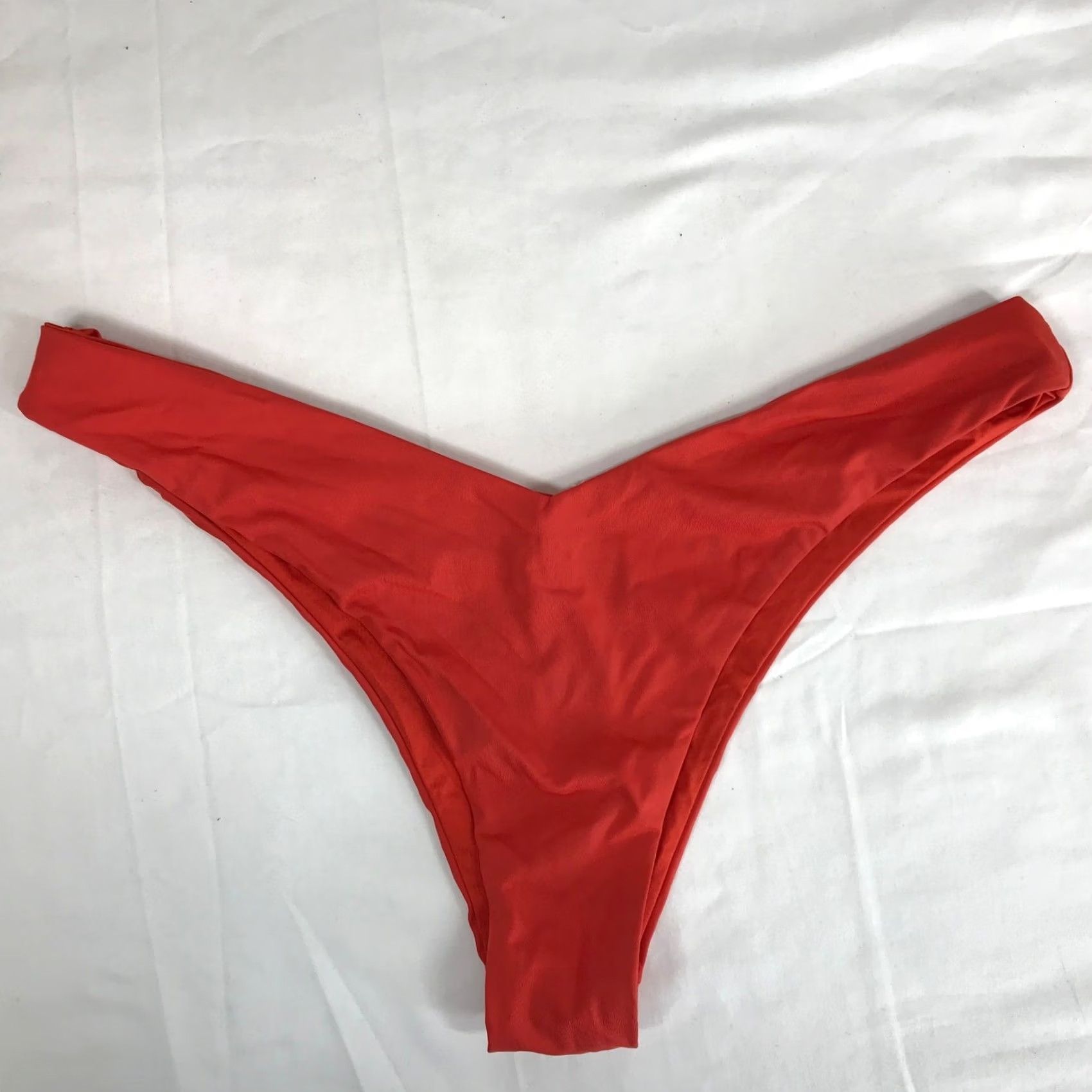 Vintage V-Waist Bikini Bottom Red High Cut Cheeky Swim Bottom S Womens We Wore What Size 28" / US 6 / IT 42 - 3 Thumbnail