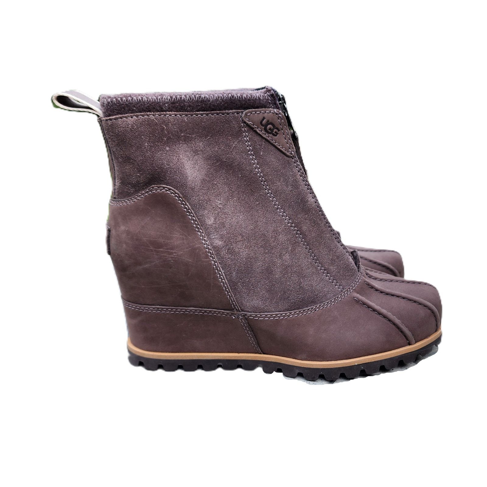 Ugg UGG Reggie Thundercloud Leather Wedge Ankle Boots 7.5 Size US 7.5 / IT 37.5 - 5 Thumbnail