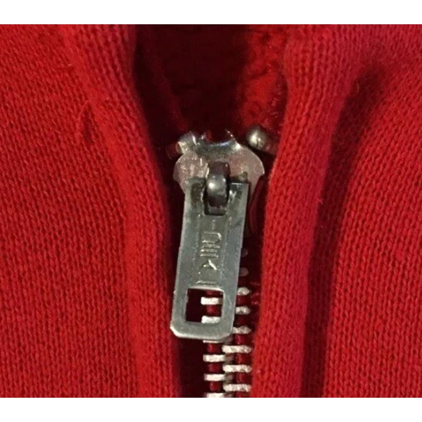 IDEA VINTAGE Trucker Hoodie L USA Red Zip Up 80s 90s Grunge Skate Surf Punk Biker Track & Field Made in USA Mens Sweatshirt Full Zip Size US L / EU 52-54 / 3 - 2 Thumbnail