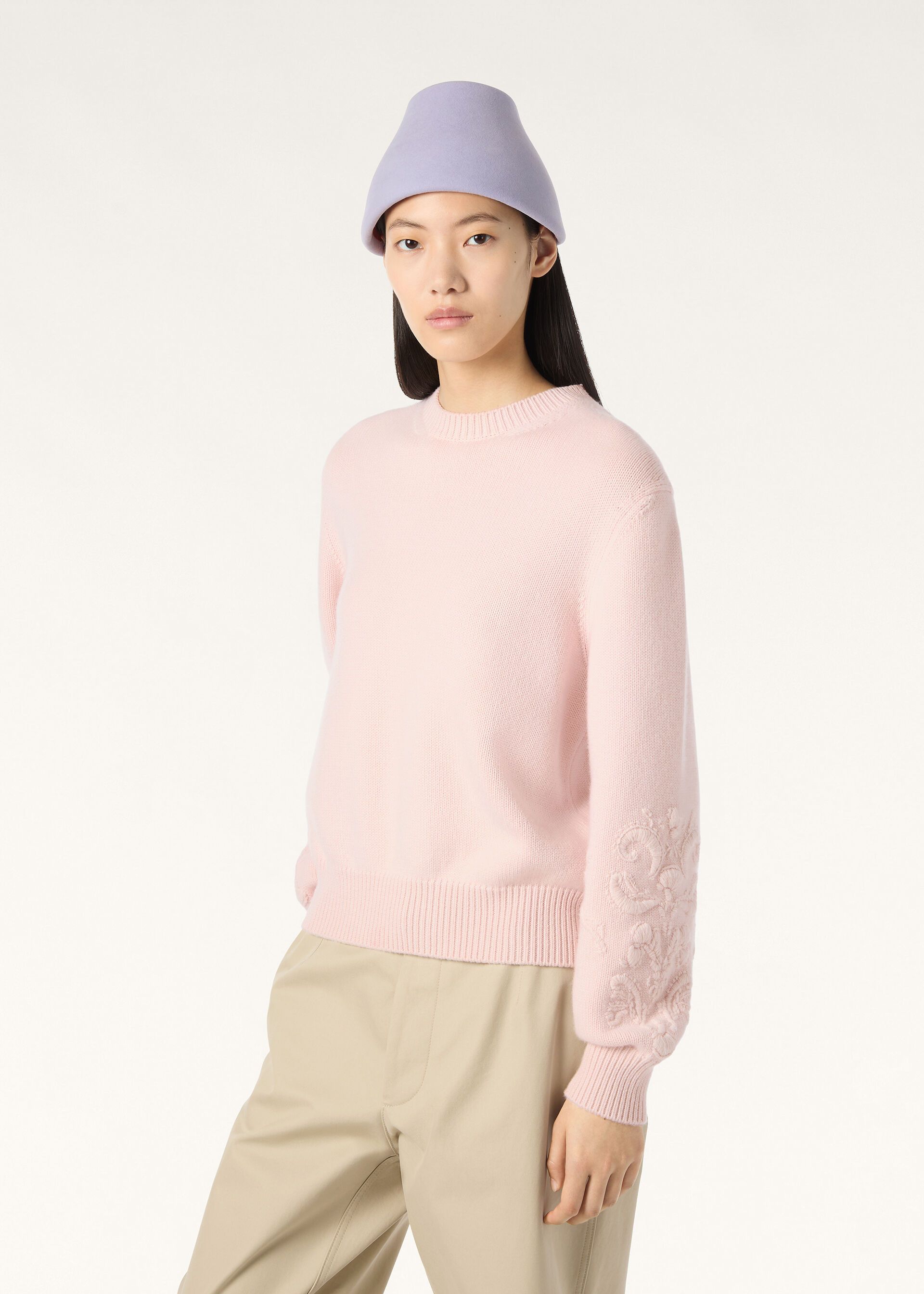 Loro Piana os11x0426 FAQ9467 Classic Crewneck Sweater Pale Baby Rose Size M / US 6-8 / IT 42-44 - 4 Thumbnail