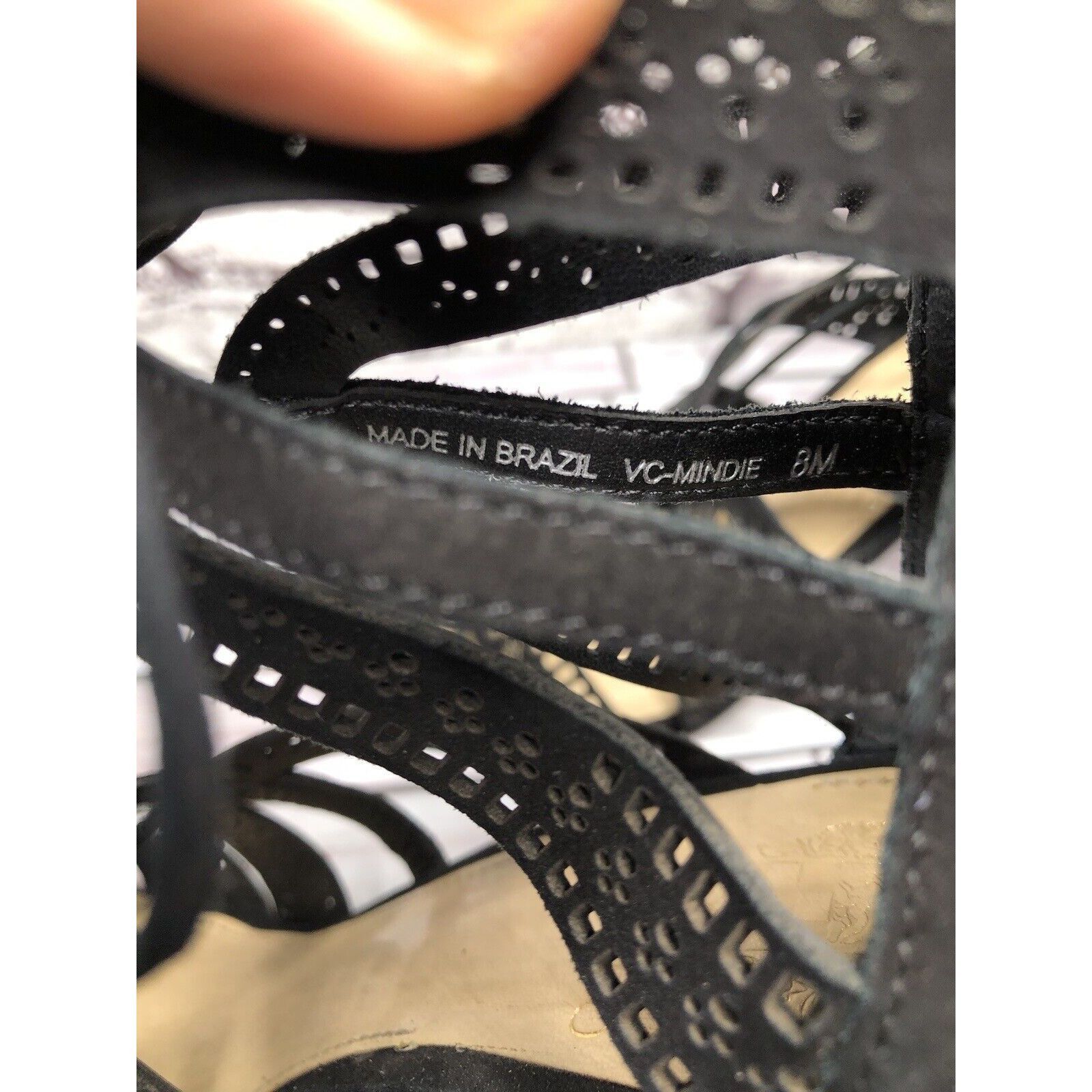 Vince Camuto Vince Camuto Mindie Black Leather Lace Up Strappy Heels Wome Size US 8 / IT 38 - 11 Thumbnail
