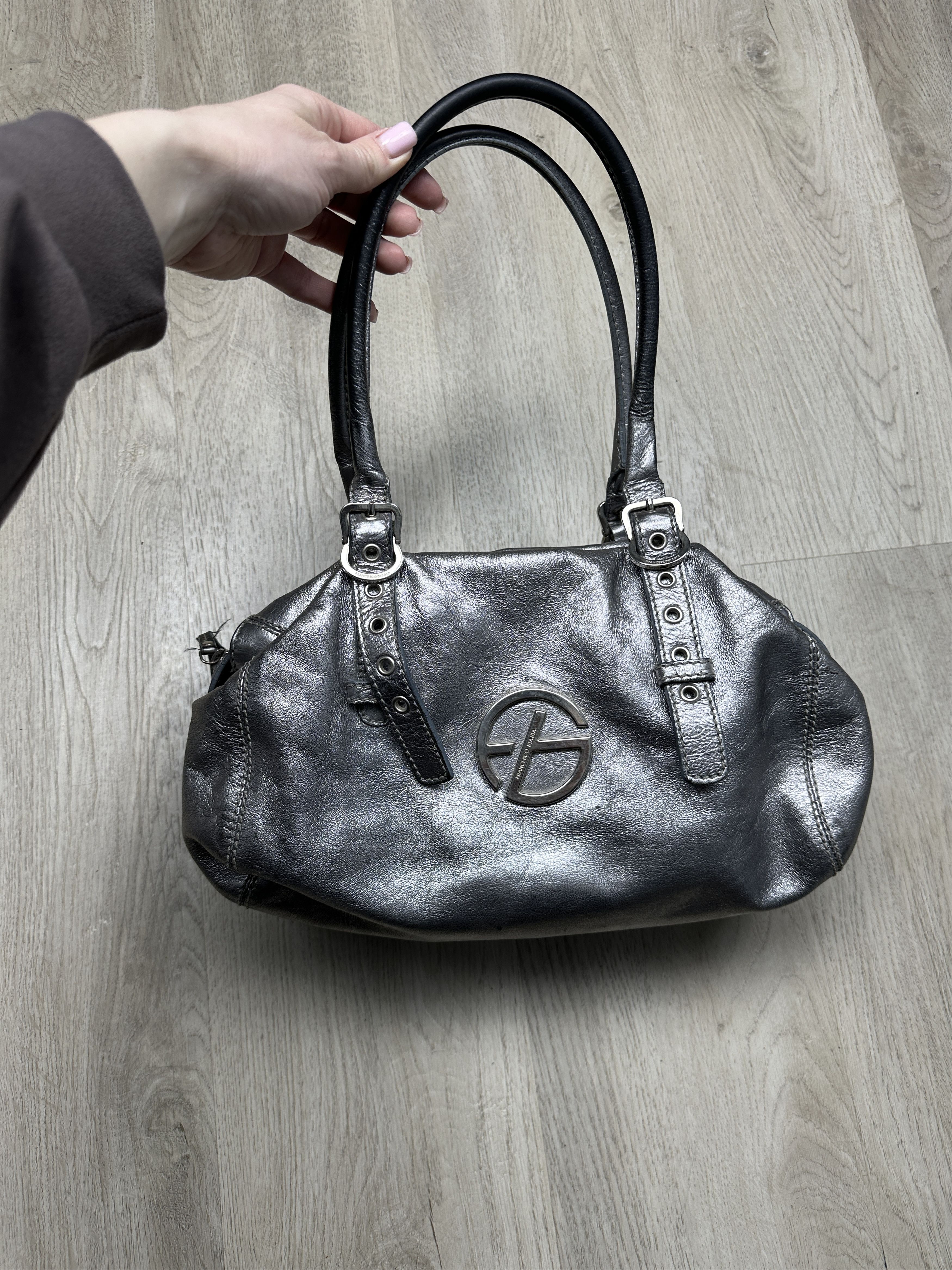 Other Francesco Biasia Handbag Shoulder Bag Leather Silver Size ONE SIZE - 2 Thumbnail