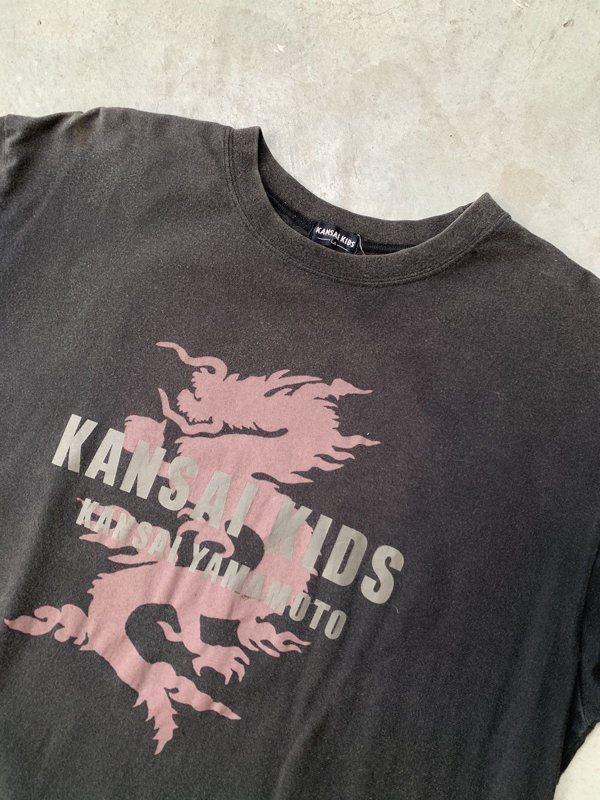 Japanese Brand × Kansai Yamamoto × Vintage Vtg Dragon Kansai Kids Natural Faded Size US L / EU 52-54 / 3 - 4 Thumbnail