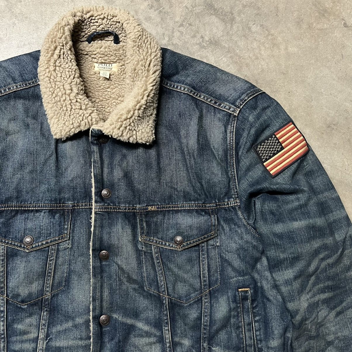 Denim & Supply Ralph Lauren × Polo Ralph Lauren × RRL Ralph Lauren Vintage 2000’s Polo Denim & Supply Sherpa-Lined Denim Jacket Size US XXL / EU 58 / 5 - 3 Thumbnail