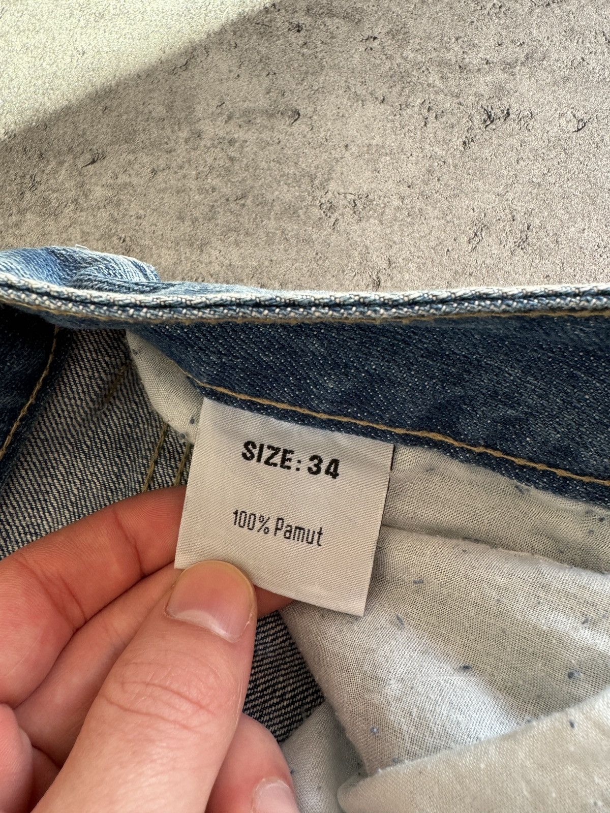 Japanese Brand Baggy Jeans Denim Blue Distressed Rap Skate Y2K Size US 34 / EU 50 - 7 Thumbnail