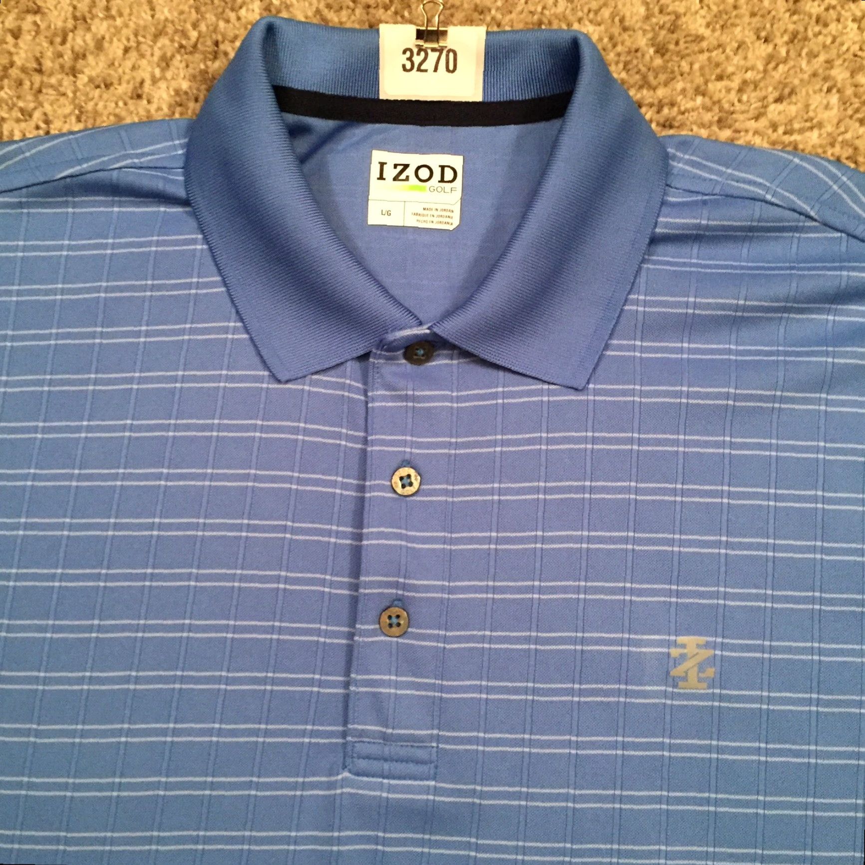 Izod Izod Golf Polo Shirt Mens Large Blue Striped Short Sleeve Shirt Size US L / EU 52-54 / 3 - 3 Thumbnail