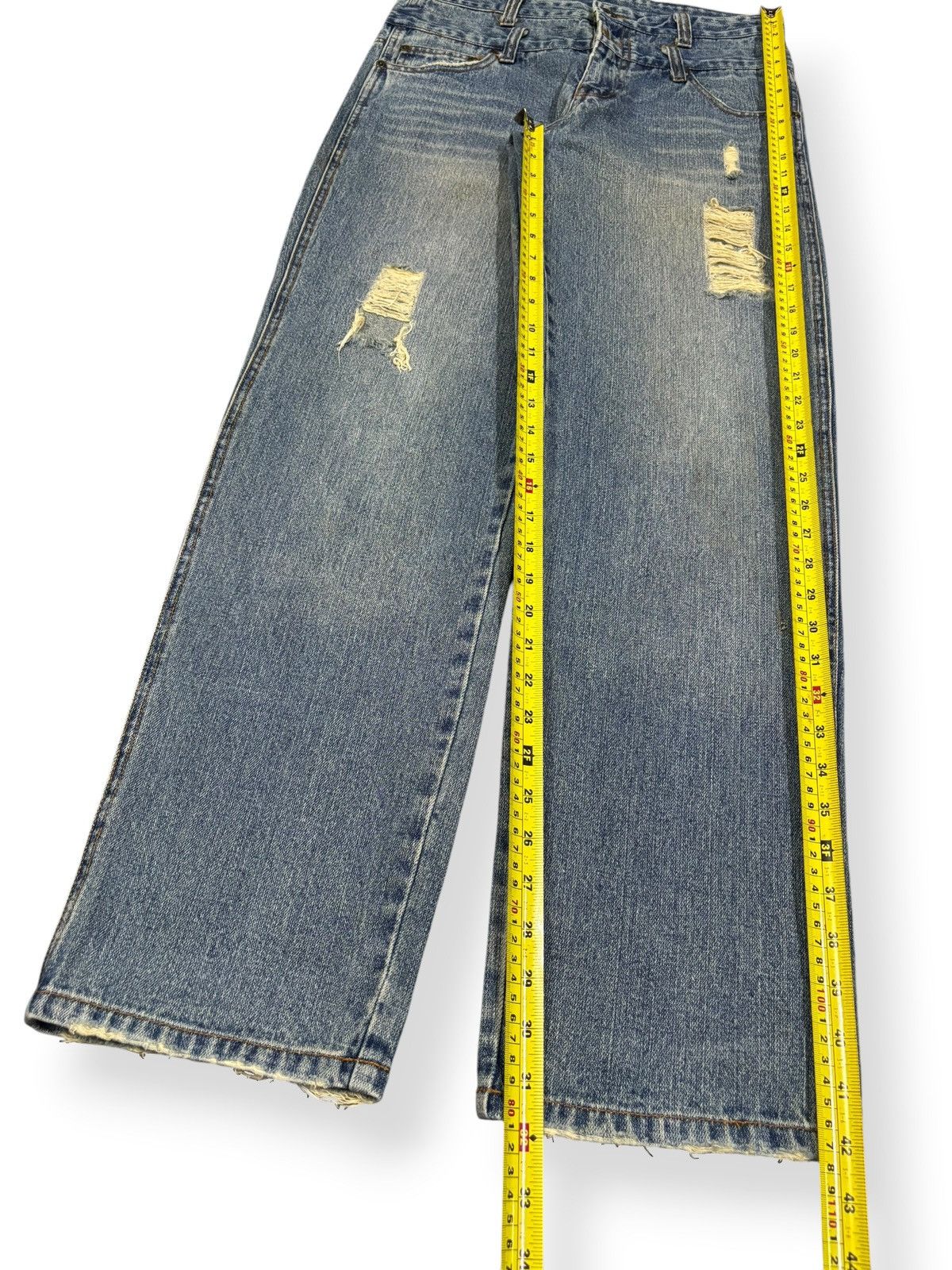 Japanese Brand Vintage Japanese Brand TDR Double Waist Distressed Jeans Size US 31 - 12 Thumbnail