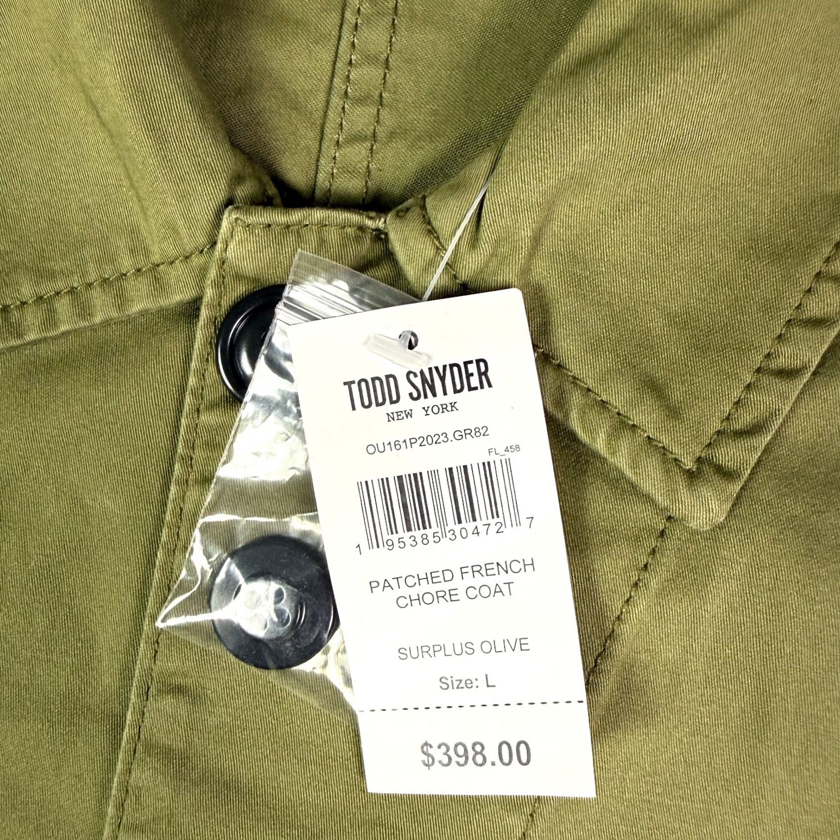 Todd Snyder Todd Snyder Patched French Chore Coat Mens L Green Military Shirt Jacket NEW Size US L / EU 52-54 / 3 - 4 Thumbnail