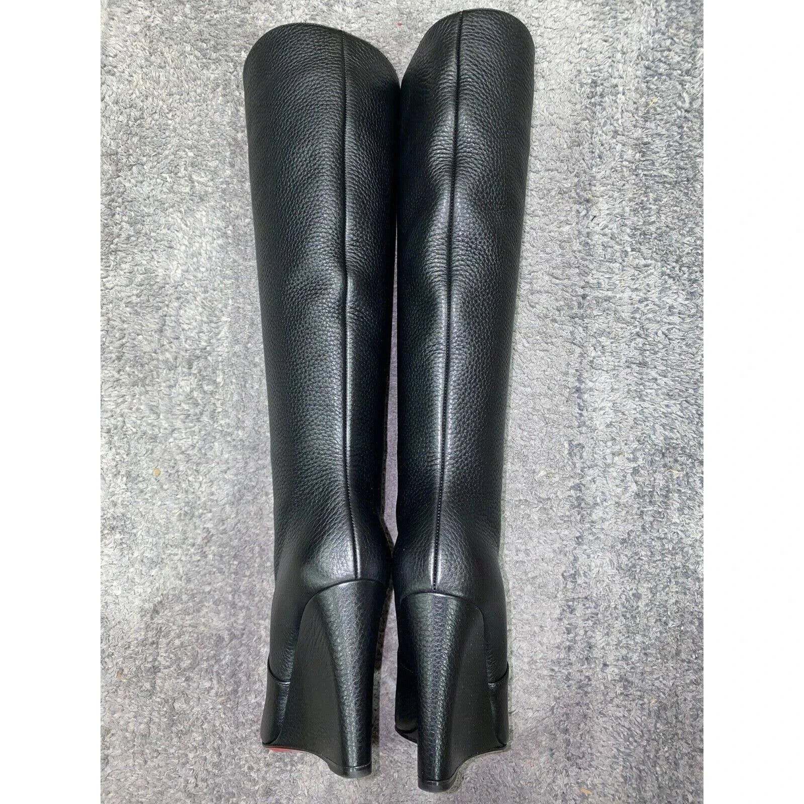 Christian Louboutin Christian Louboutin Civiliza 100 Black Leather Knee High Size US 10.5 / IT 40.5 - 11 Thumbnail