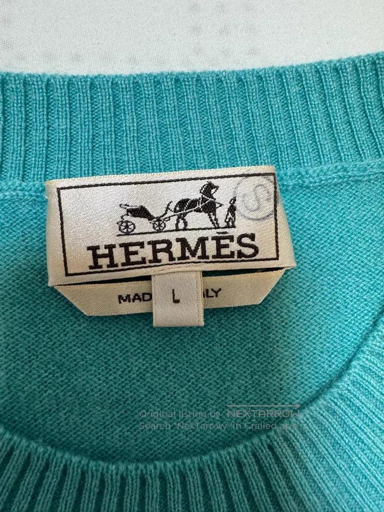 Hermes Hermes Cashmere Short Sleeve, 100% Cashmere Size US L / EU 52-54 / 3 - 6 Thumbnail