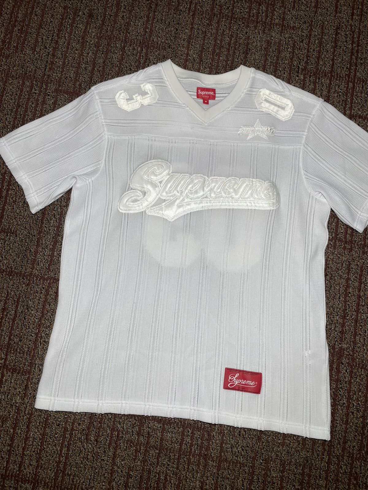 Supreme Mesh Stripe Football Jersey (Medium)