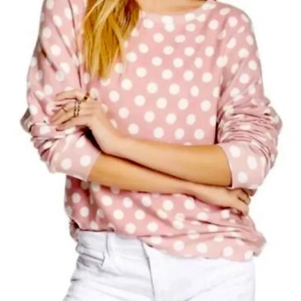 Wildfox Wildfox Pink White Polka Dot Pullover Sweatshirt Women’s Siz Size XS / US 0-2 / IT 36-38 - 2 Thumbnail