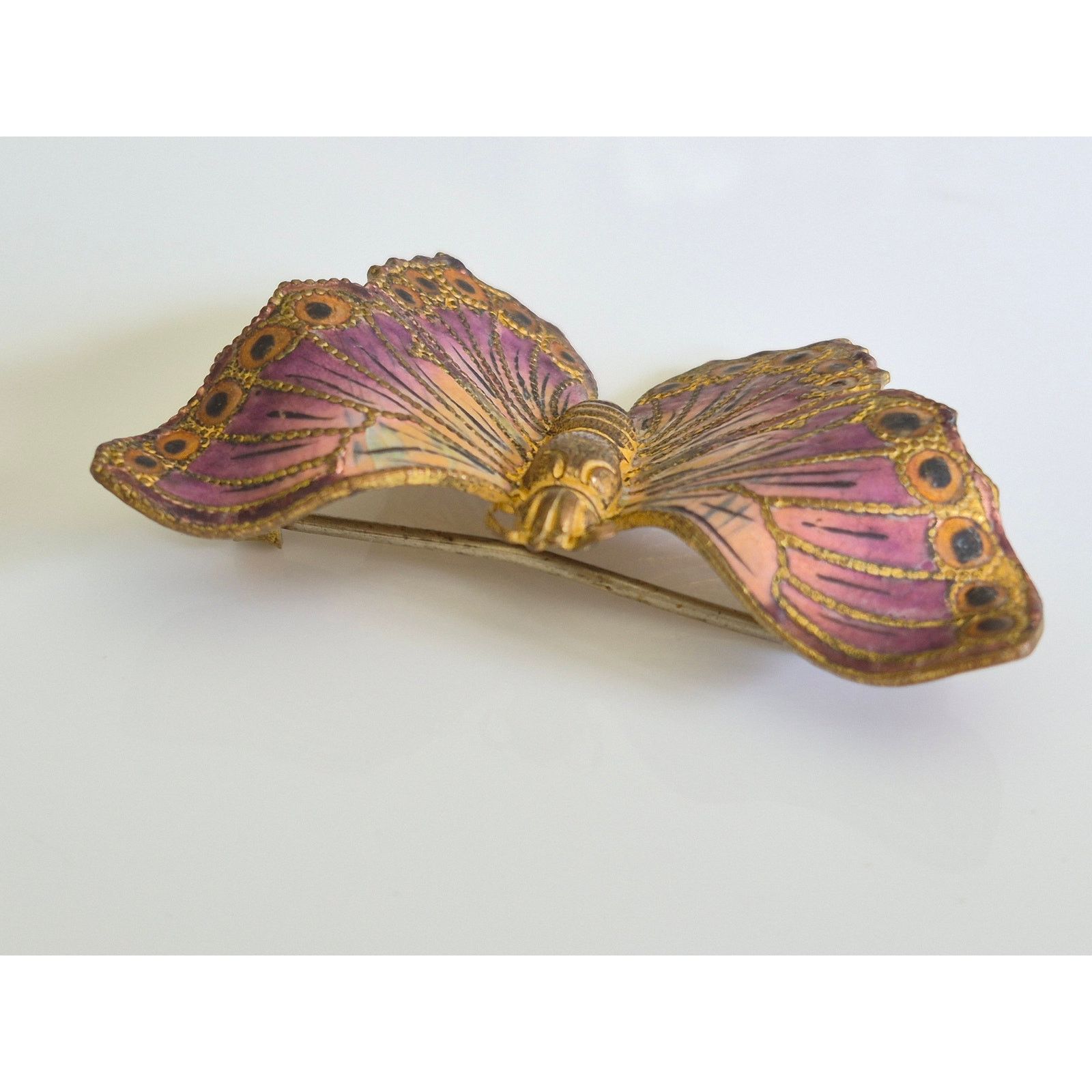 Other Vintage Purple Brass C Clasp Butterfly Brooch Size ONE SIZE - 3 Thumbnail