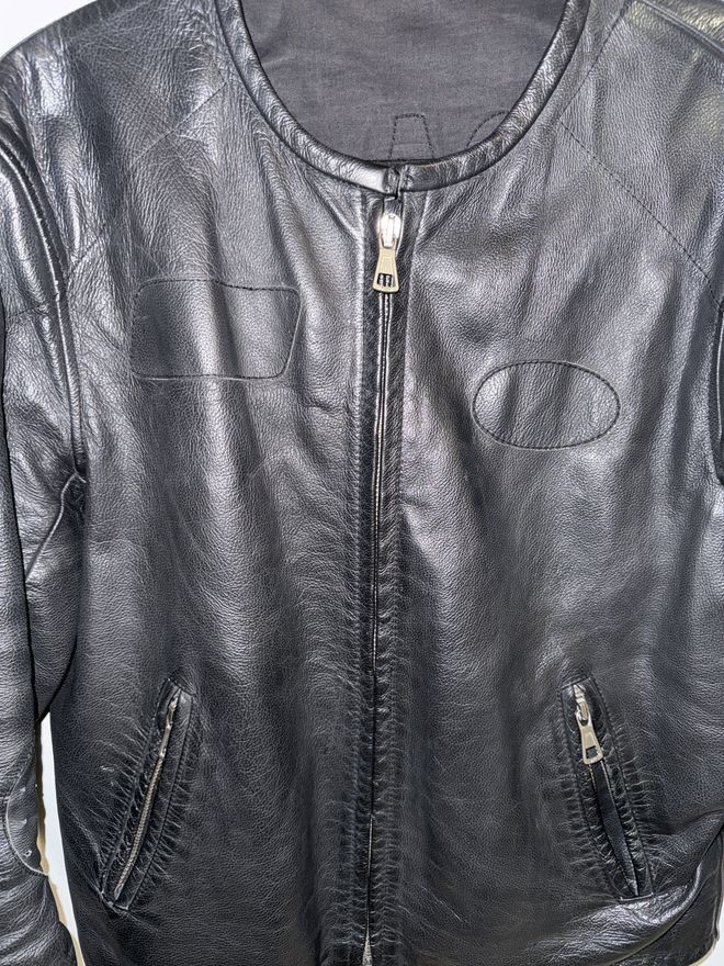 Maison Margiela Leather Cafe Racer Jacket Size US L / EU 52-54 / 3 - 7 Thumbnail