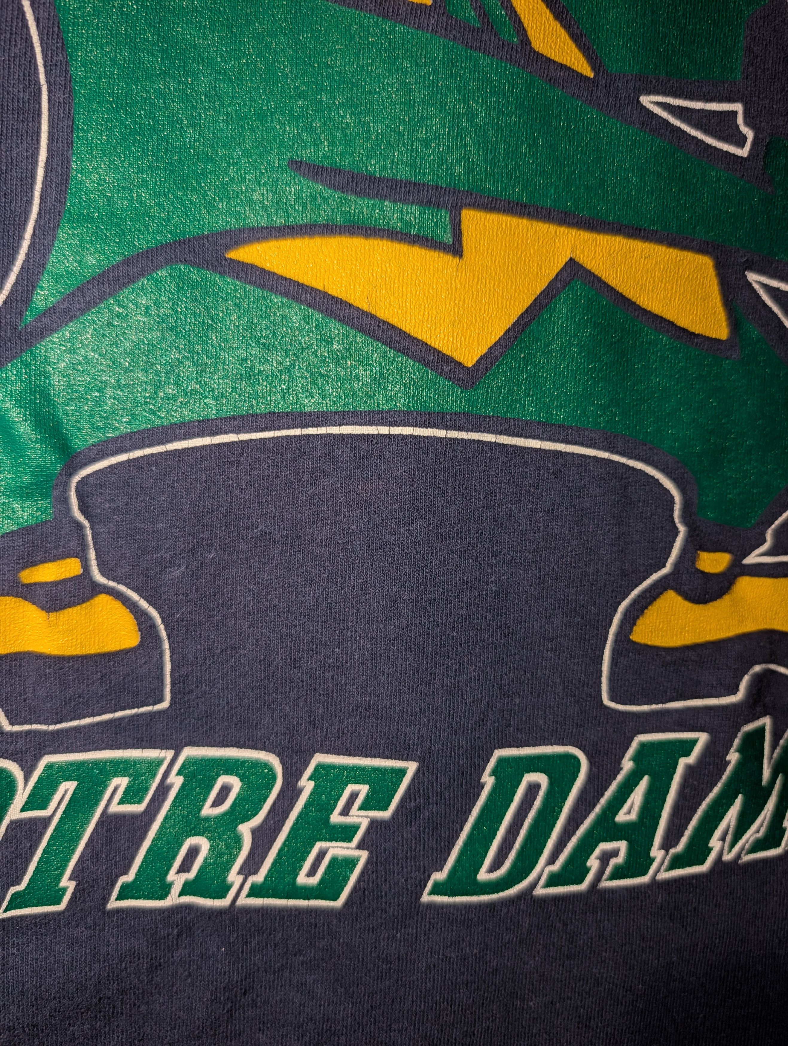 NCAA Vintage 90s Notre Dame Shirt USA Big Print Fighting Irish Size US XL / EU 56 / 4 - 4 Thumbnail