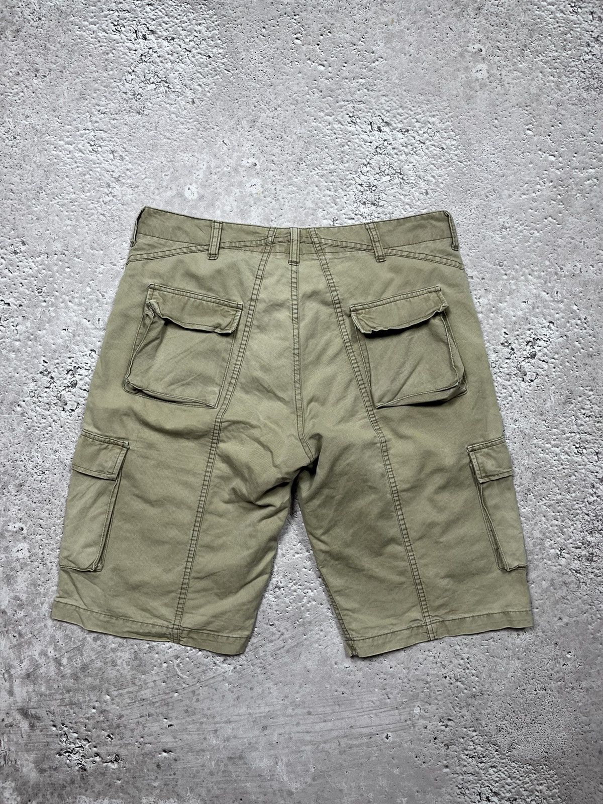 Stussy × Vintage Vintage Stussy Cargo Shorts 32 Olive Green Utility Skater Size US 32 / EU 48 - 12 Thumbnail