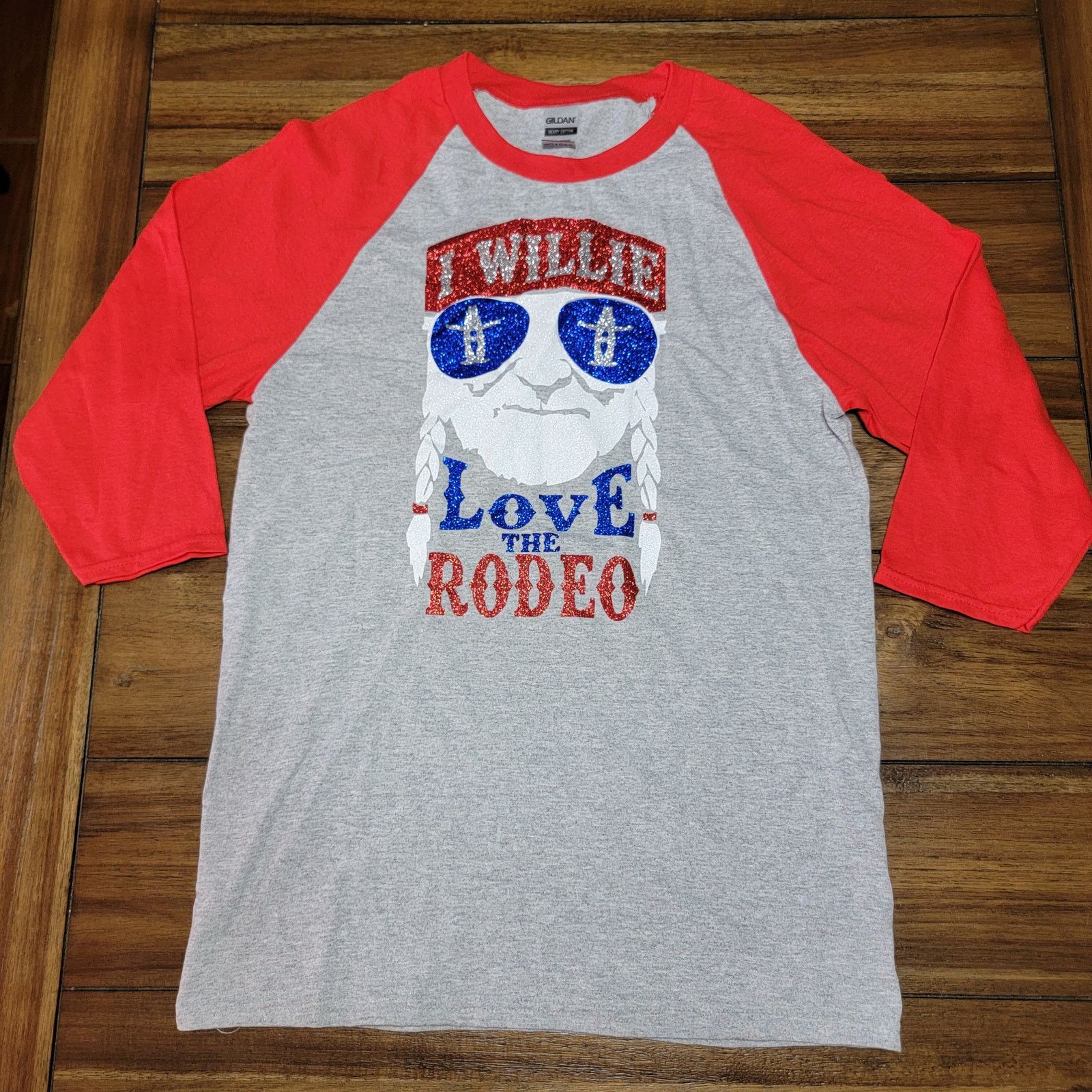 Gildan Hou Livestock & Rodeo LS Willie Nelson Glitter Tee - Small Size S / US 4 / IT 40 - 1 Thumbnail