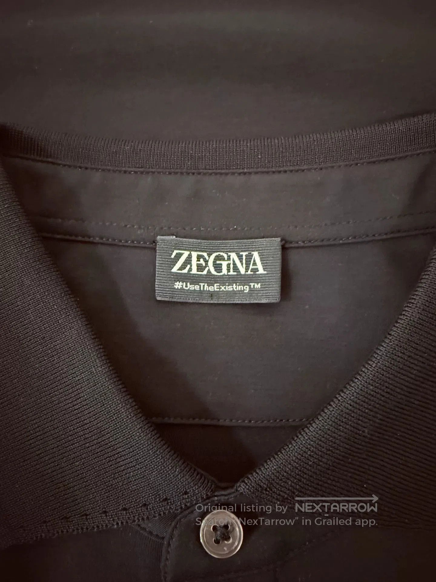 Ermenegildo Zegna ZEGNA Men's Black Short-Sleeve Polo. Size US L / EU 52-54 / 3 - 5 Thumbnail