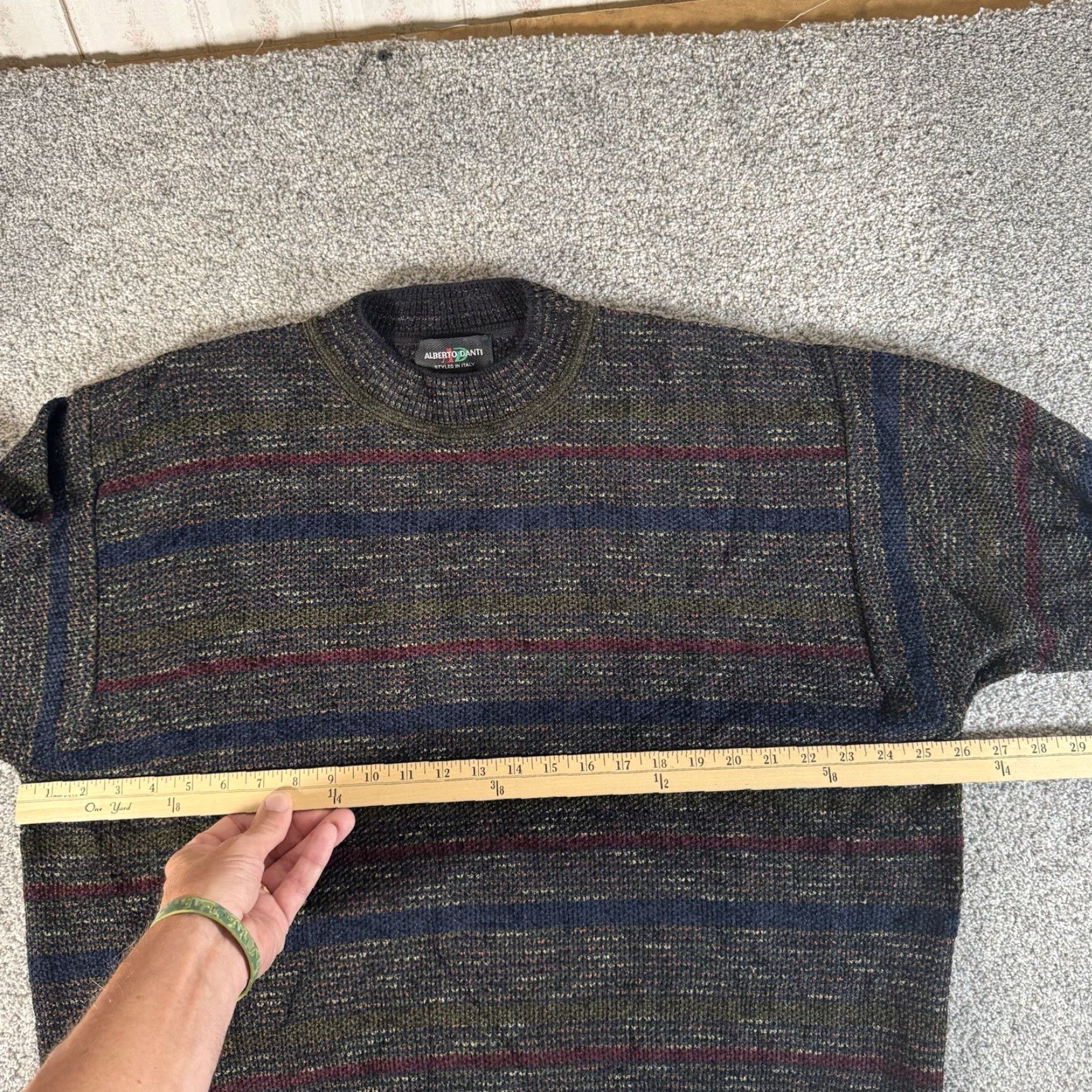 Vintage VINTAGE Alberto Danti Sweater XXL Men Pullover Crew Knit Striped Wool Blend Brown 80s 90s Hip Hop Retro Cosby Grandpa Big & Tall Fall Winter Size US XXL / EU 58 / 5 - 3 Thumbnail