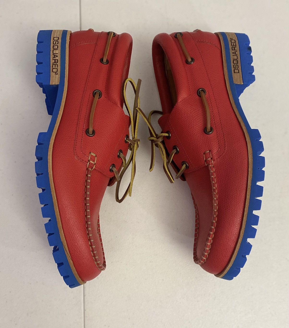 Dsquared2 Dsquared2 🇮🇹 Fire Leather Handmade Contrast Boat Shoes 7 NEW Size US 7 / EU 40 - 4 Thumbnail