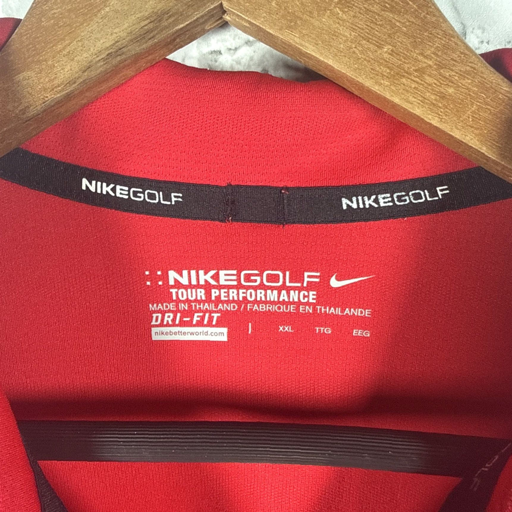 Nike Nike Tour Performance Dri-Fir Red Polo Shirt Mens 2XL Golf Nike Golf Shirt Red Polo Men's 2XL Size US XXL / EU 58 / 5 - 3 Thumbnail