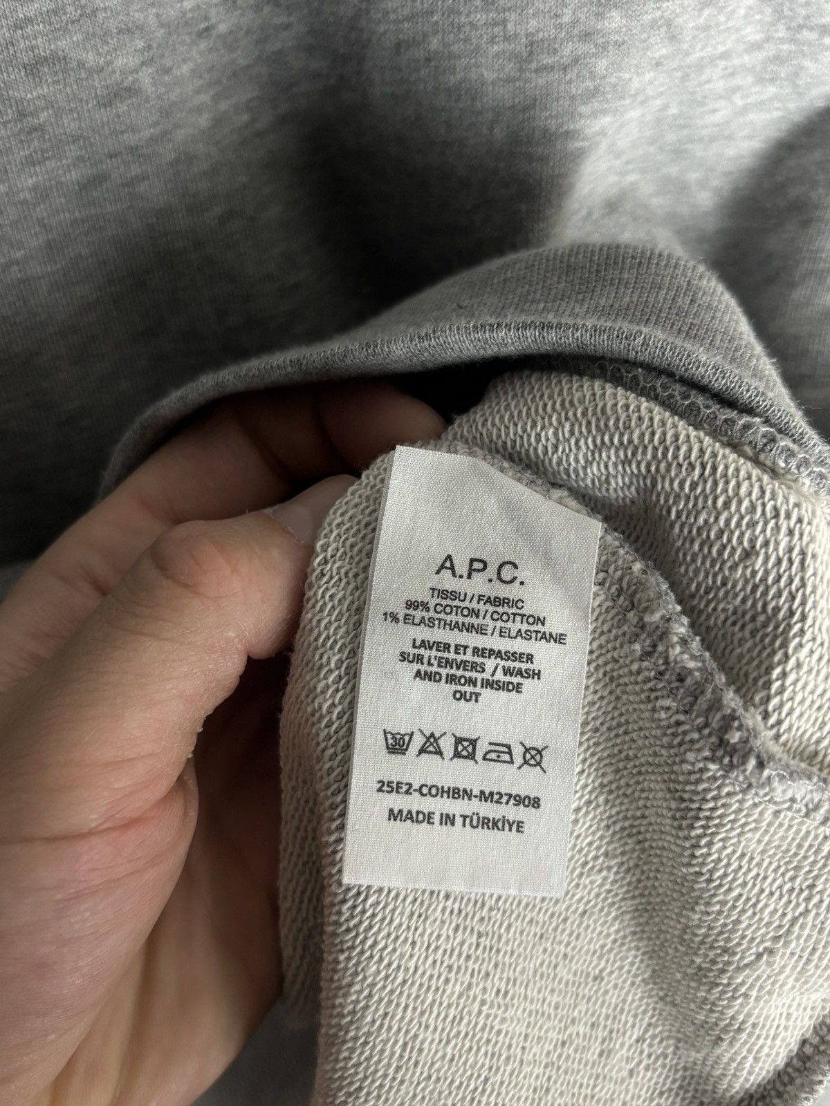 A.P.C. A.P.C. Velvet Logo Hoodie Sweatshirt Size US L / EU 52-54 / 3 - 8 Thumbnail