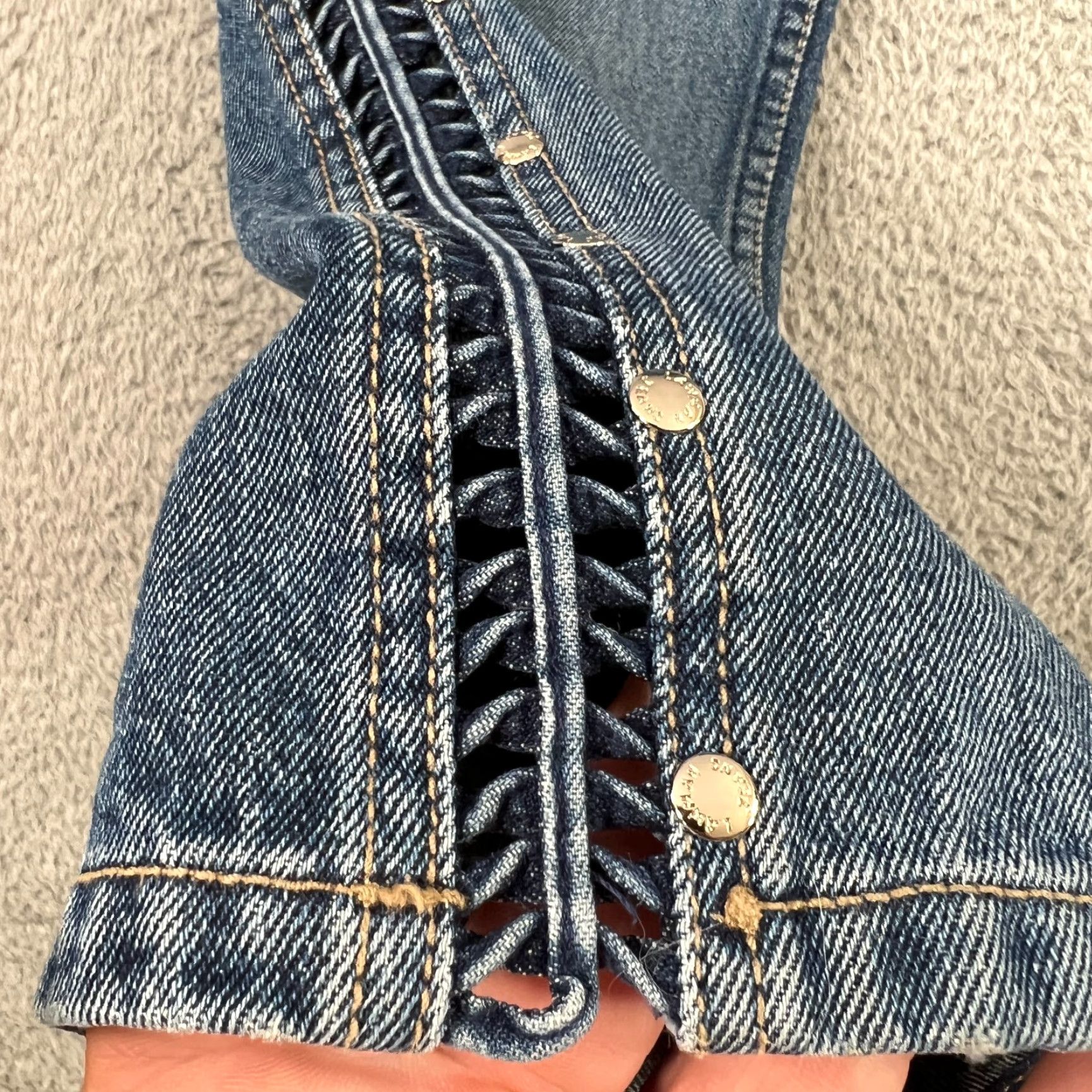 Denime VINTAGE Lawman Women's Jeans Slim Fit 11 High Rise Blue Denim Cowgirl Western Styles Size 32" / US 10 / IT 46 - 4 Thumbnail