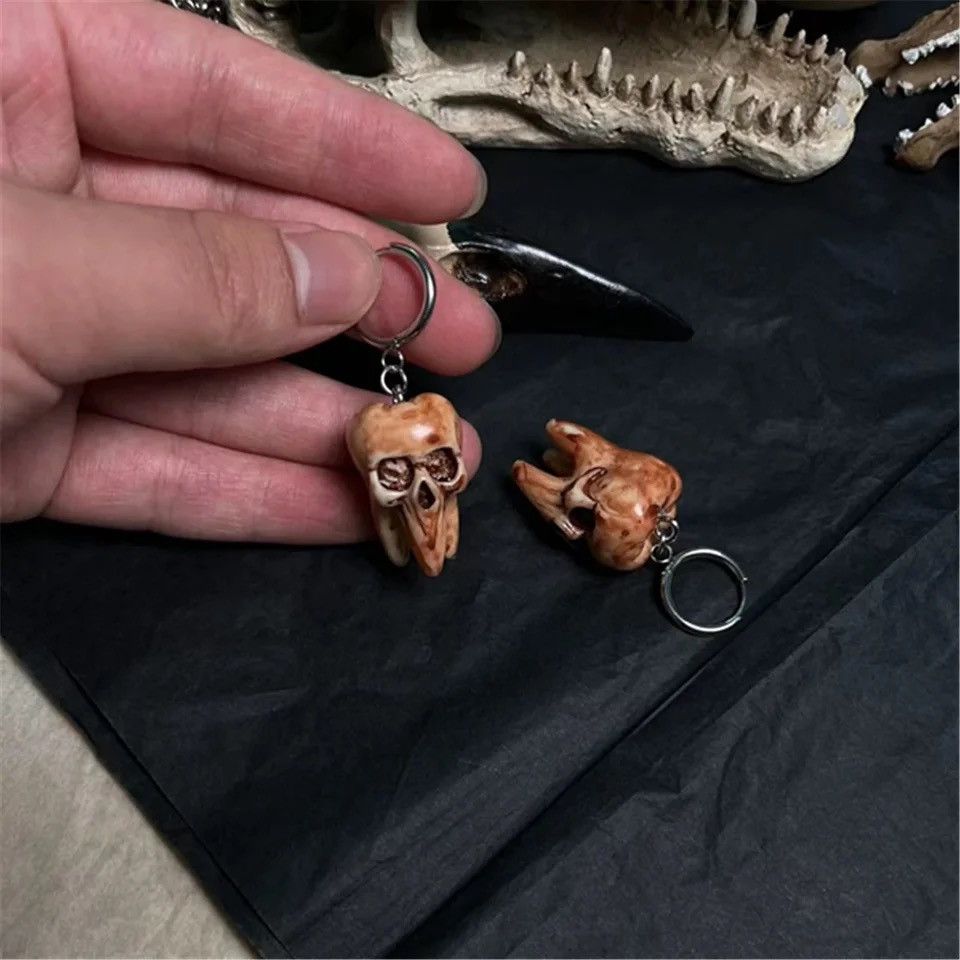 Jewelry Skull Tooth Resin Hoop Earrings 🦷 Size ONE SIZE - 4 Thumbnail