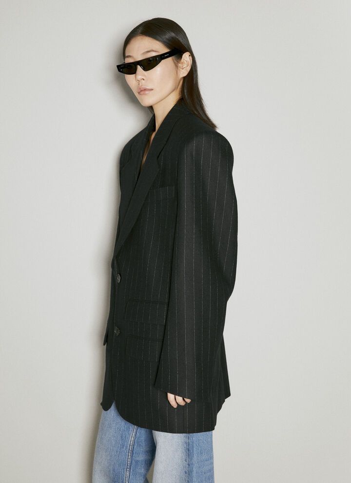 Saint Laurent Paris o1bcso1str1124 Oversized Jacket in Black Size M / US 6-8 / IT 42-44 - 4 Thumbnail