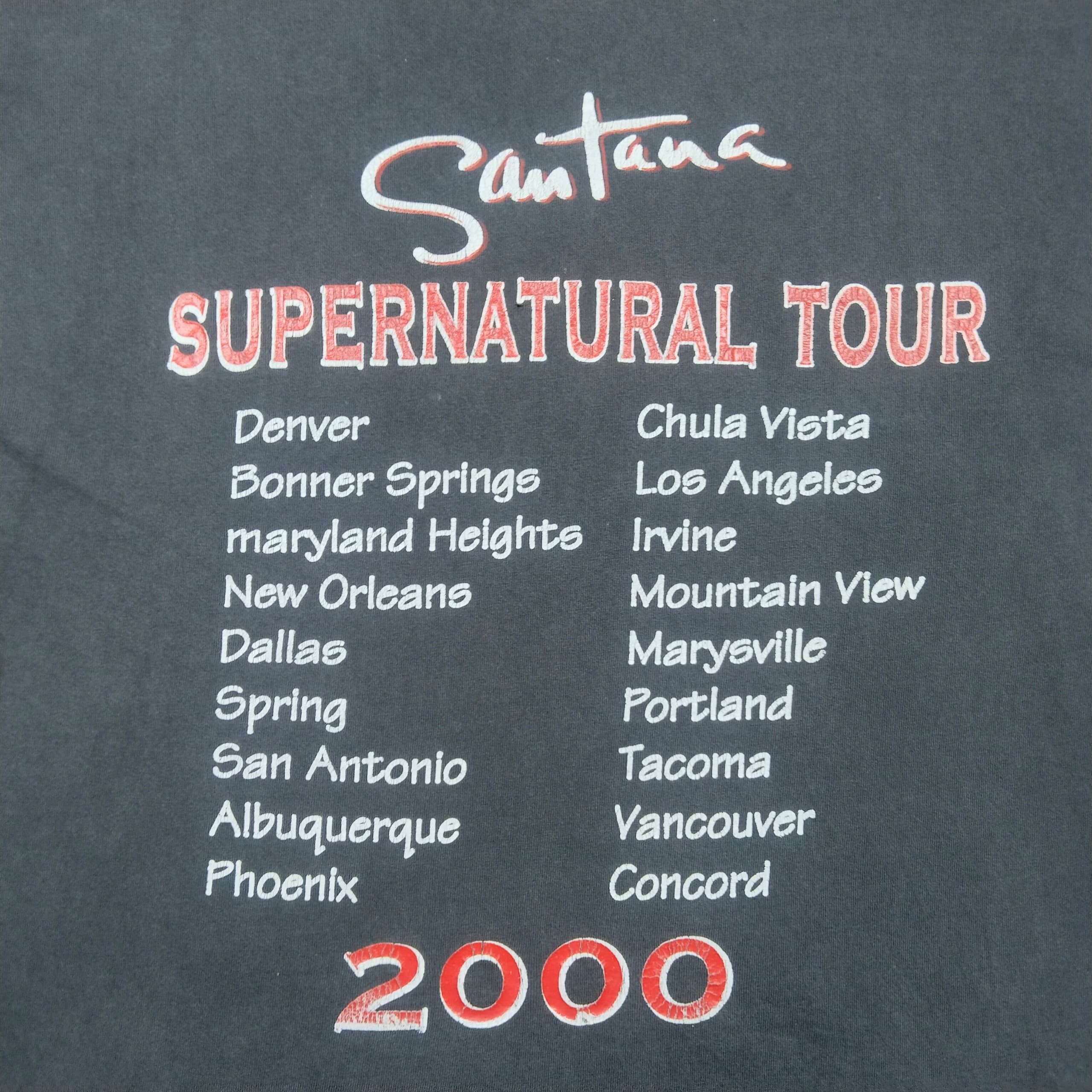 Band Tees × Urban Outfitters × Vintage VINTAGE Y2K SANTANA SUPERNATURAL TOUR 2000 T SHIRT Size US XL / EU 56 / 4 - 4 Thumbnail