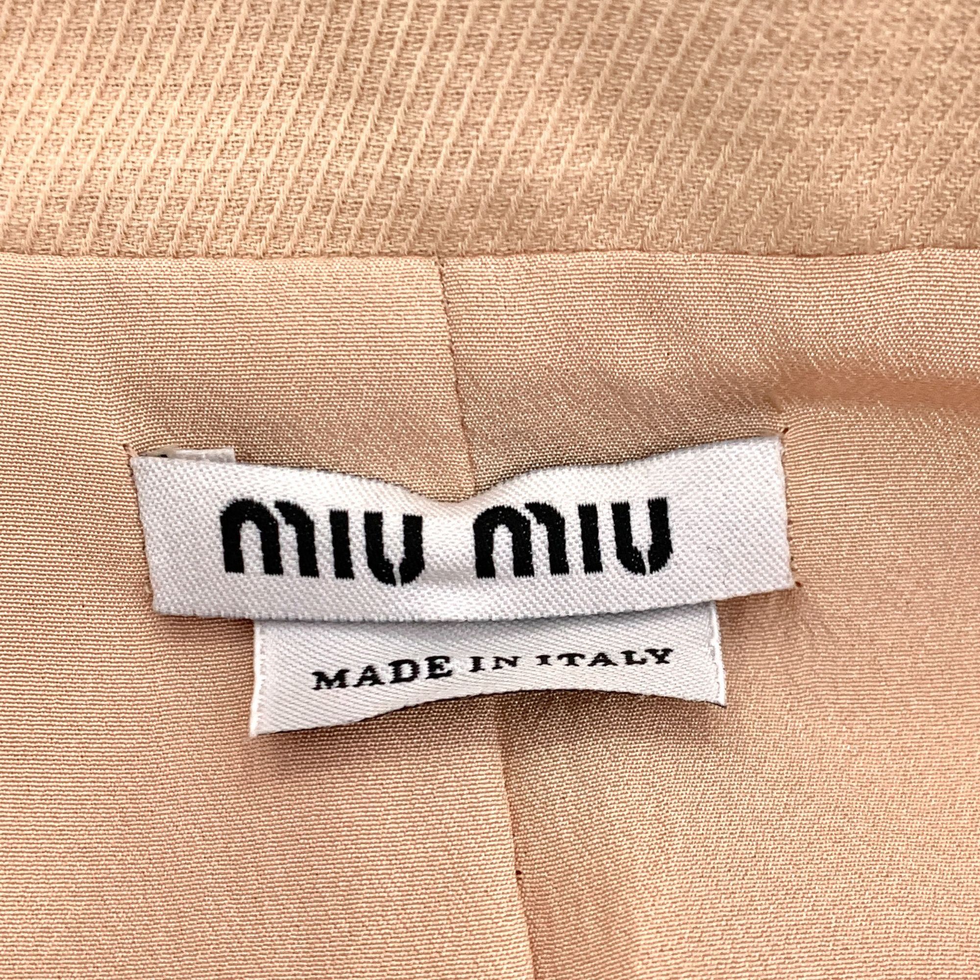 Miu Miu MiuMiu Peplum Jacket With Button Front & Collar In Nude Size M / US 6-8 / IT 42-44 - 5 Thumbnail