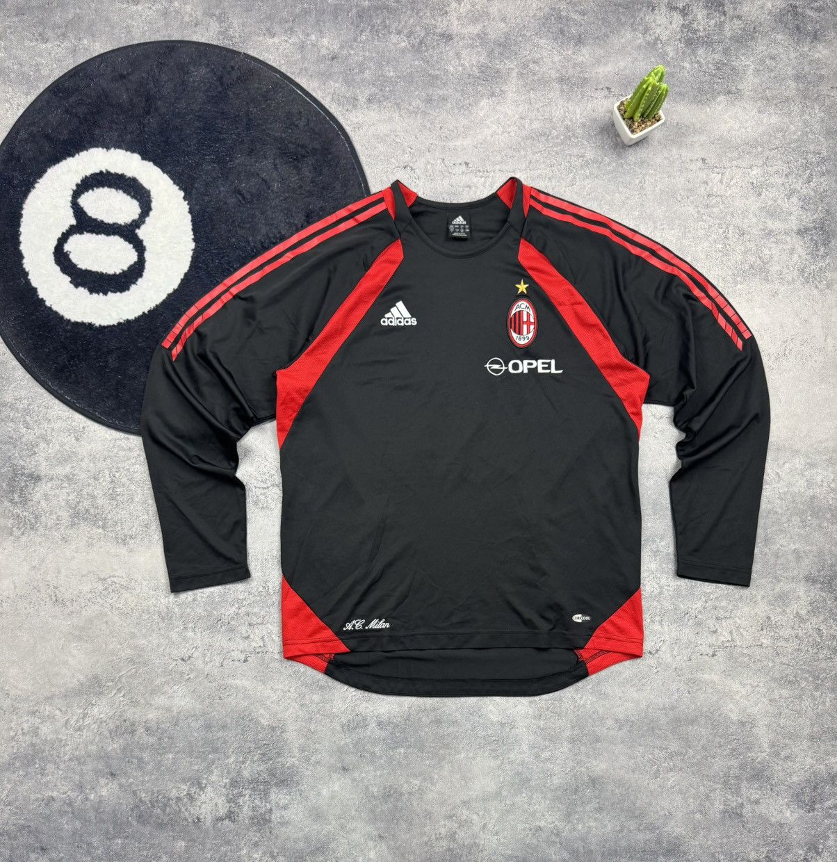 Adidas Vintage Adidas AC Milan Training Top Spellout Opel Big Logo Size US L / EU 52-54 / 3 - 1 Thumbnail