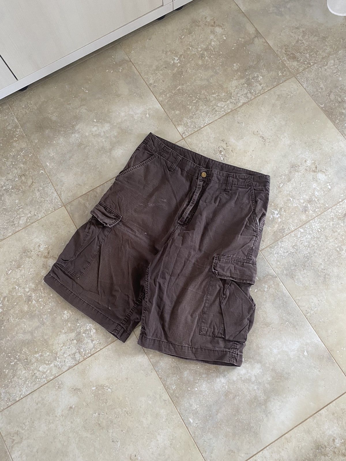 Carhartt Vintage Rare Carhartt Brown Cargo Shorts Distressed Street Size US 32 / EU 48 - 4 Thumbnail